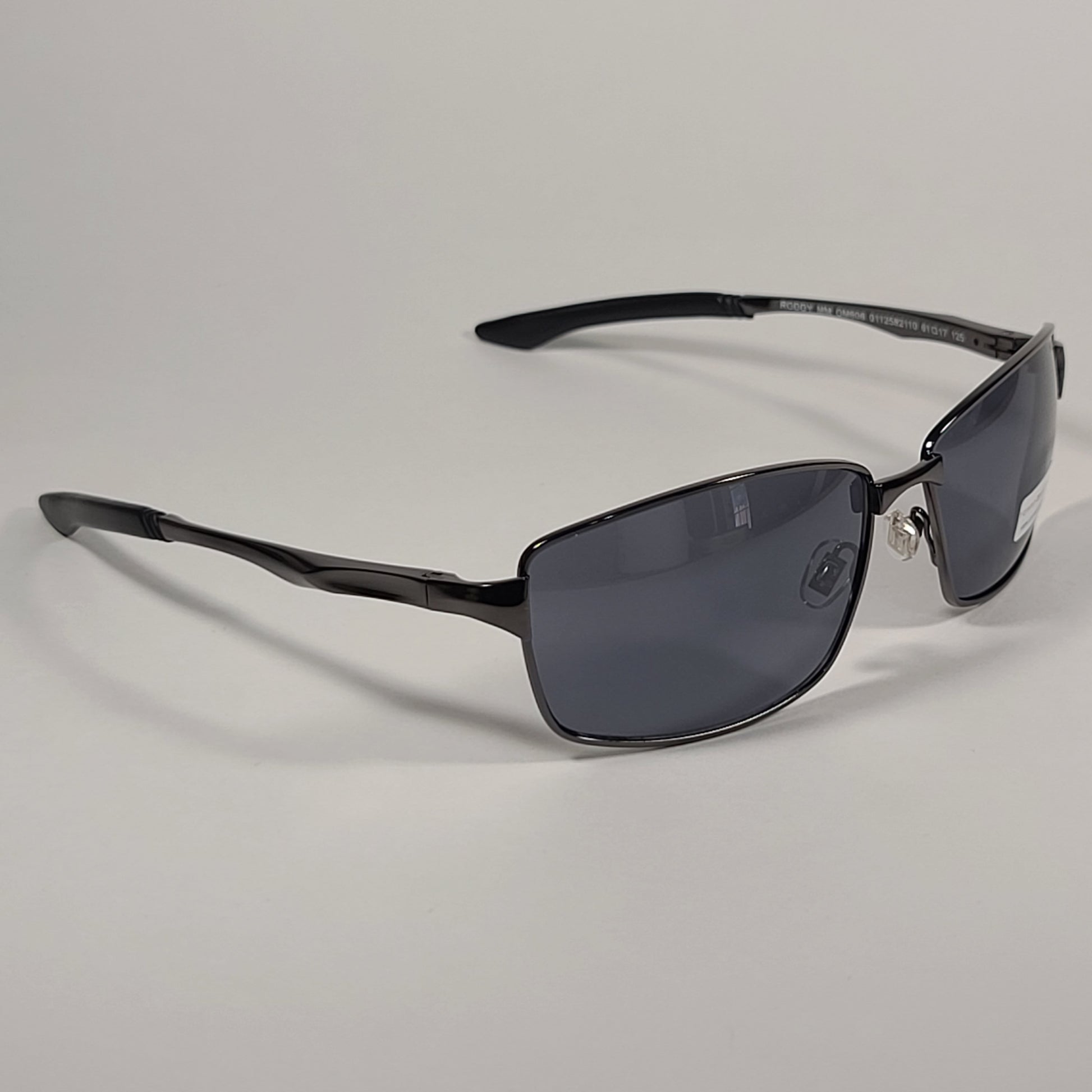 Tommy Hilfiger Roddy Rectangle Wrap Sunglasses Gunmetal Gray Frame Gray Lens RODDY MP OM606 - Sunglasses