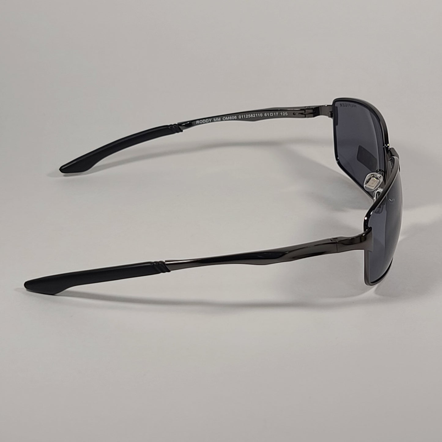 Tommy Hilfiger Roddy Rectangle Wrap Sunglasses Gunmetal Gray Frame Gray Lens RODDY MP OM606 - Sunglasses