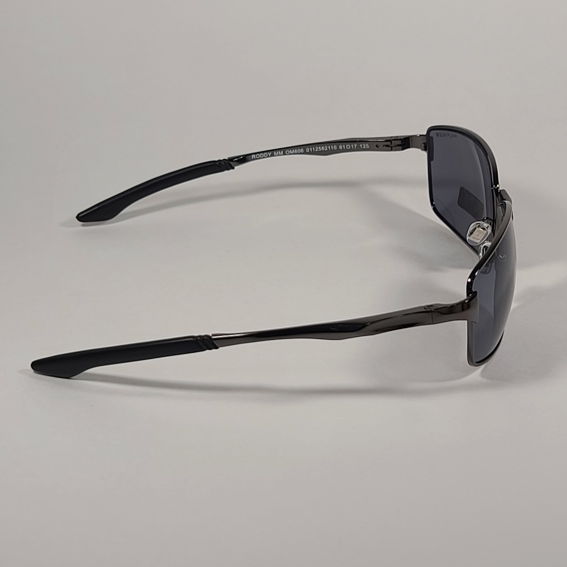 Tommy Hilfiger Roddy Rectangle Wrap Sunglasses Gunmetal Gray Frame Gray Lens RODDY MP OM606 - Sunglasses