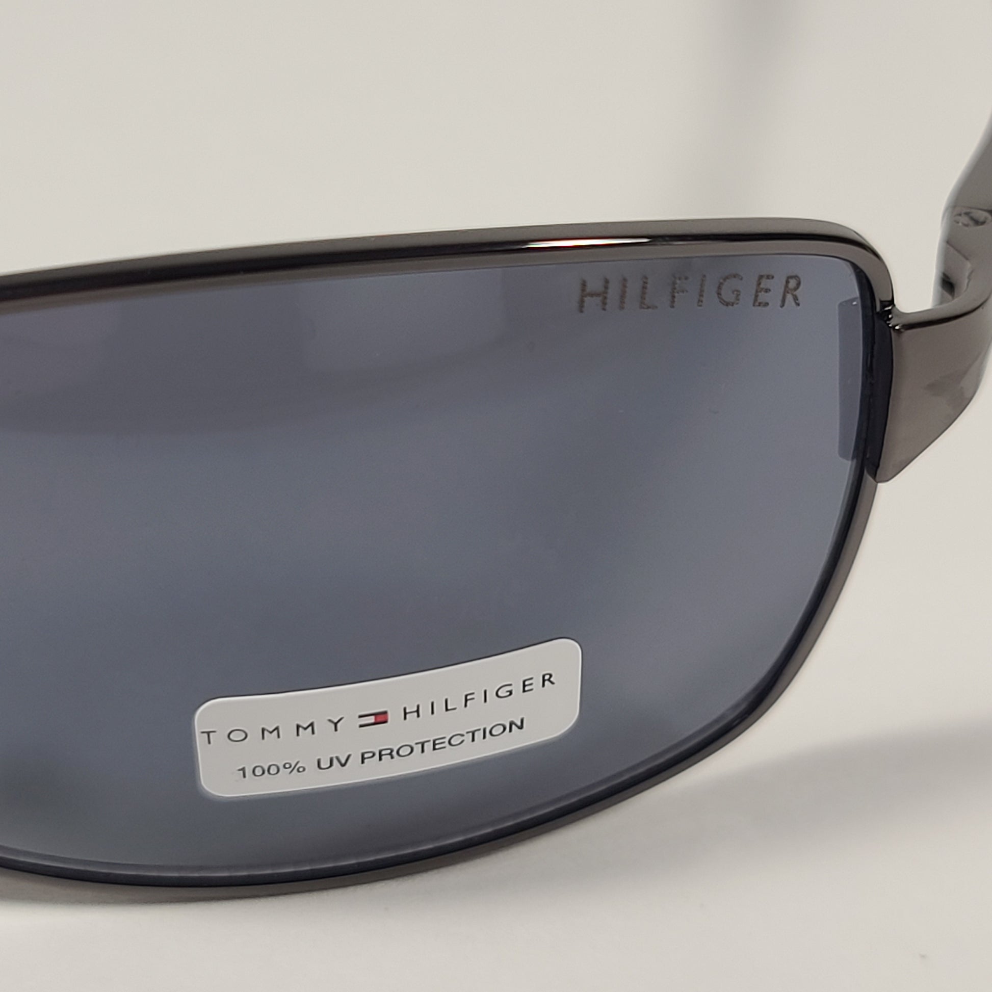 Tommy Hilfiger Roddy Rectangle Wrap Sunglasses Gunmetal Gray Frame Gray Lens RODDY MP OM606 - Sunglasses