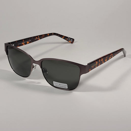 Tommy Hilfiger Reid Square Club Sunglasses Brown Tortoise Green Lens REID MM OM561 - Sunglasses