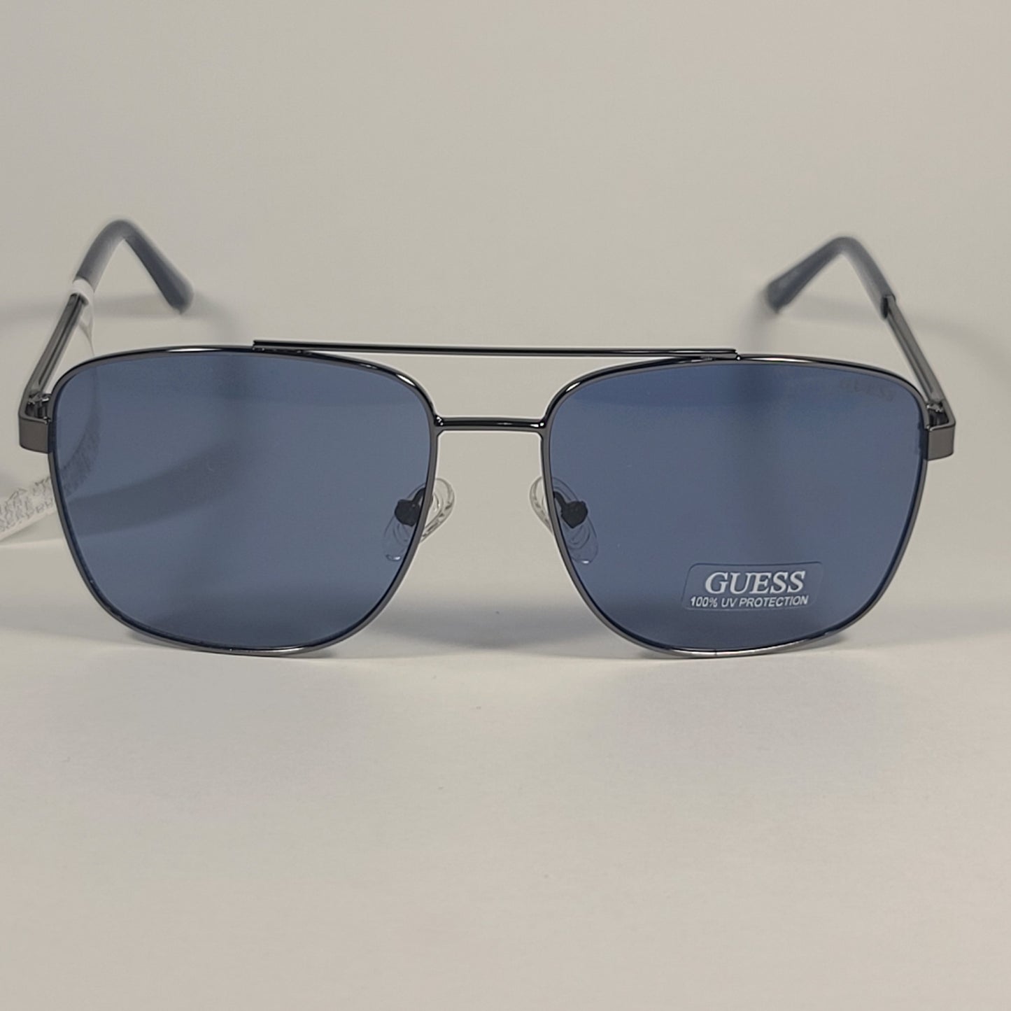 Guess Navigator Sunglasses Gunmetal Navy Blue Frame Blue Gray Lens GF0206 08V - Sunglasses