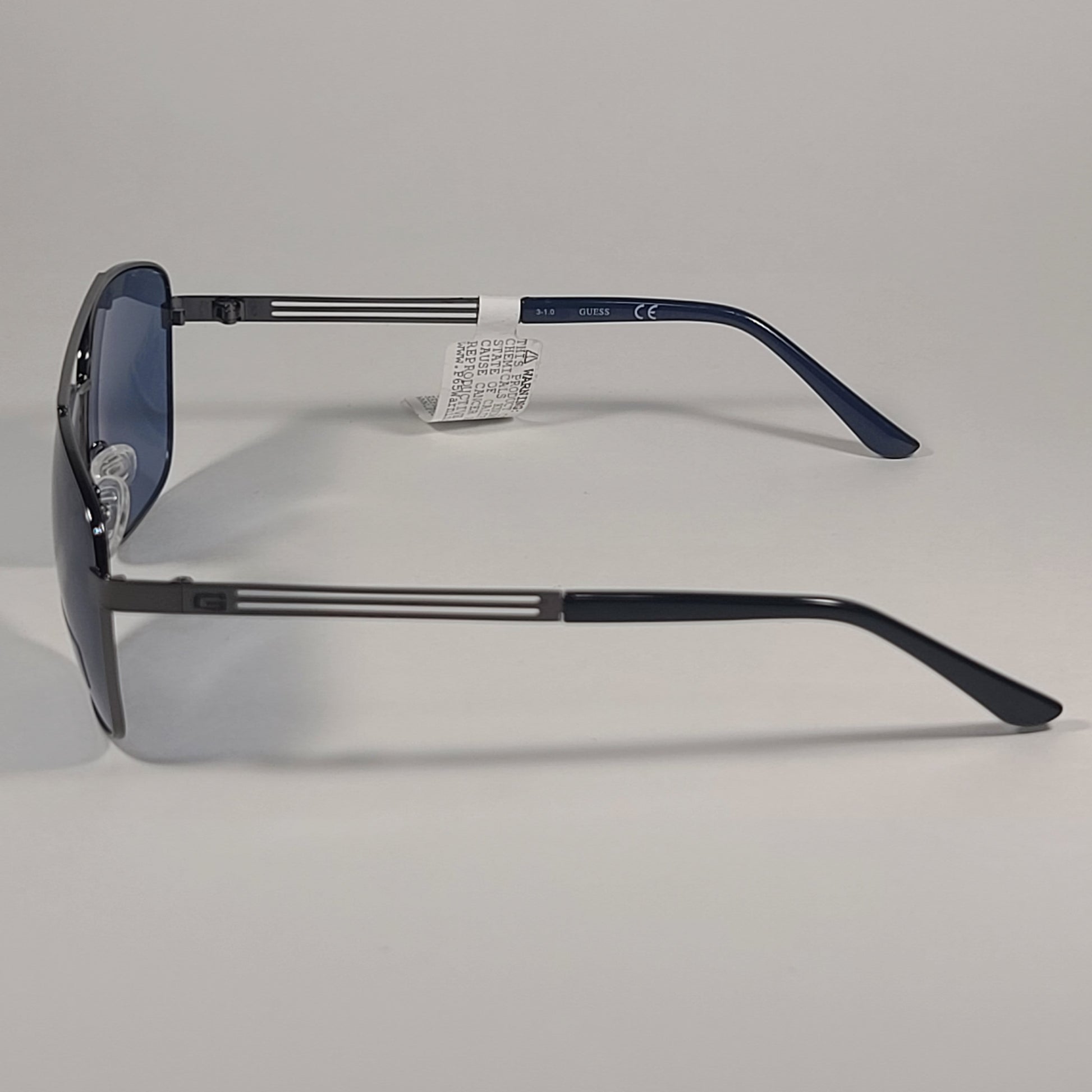 Guess Navigator Sunglasses Gunmetal Navy Blue Frame Blue Gray Lens GF0206 08V - Sunglasses
