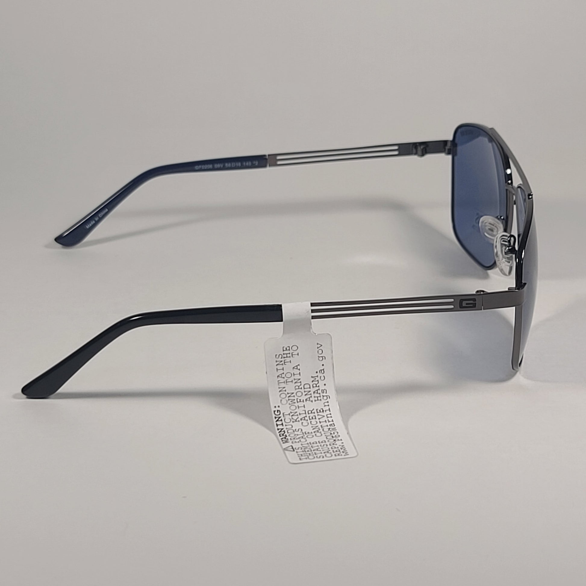 Guess Navigator Sunglasses Gunmetal Navy Blue Frame Blue Gray Lens GF0206 08V - Sunglasses
