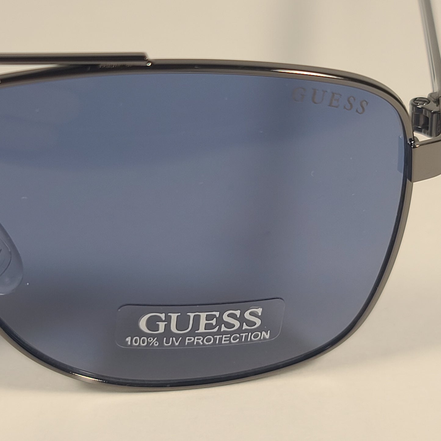 Guess Navigator Sunglasses Gunmetal Navy Blue Frame Blue Gray Lens GF0206 08V - Sunglasses