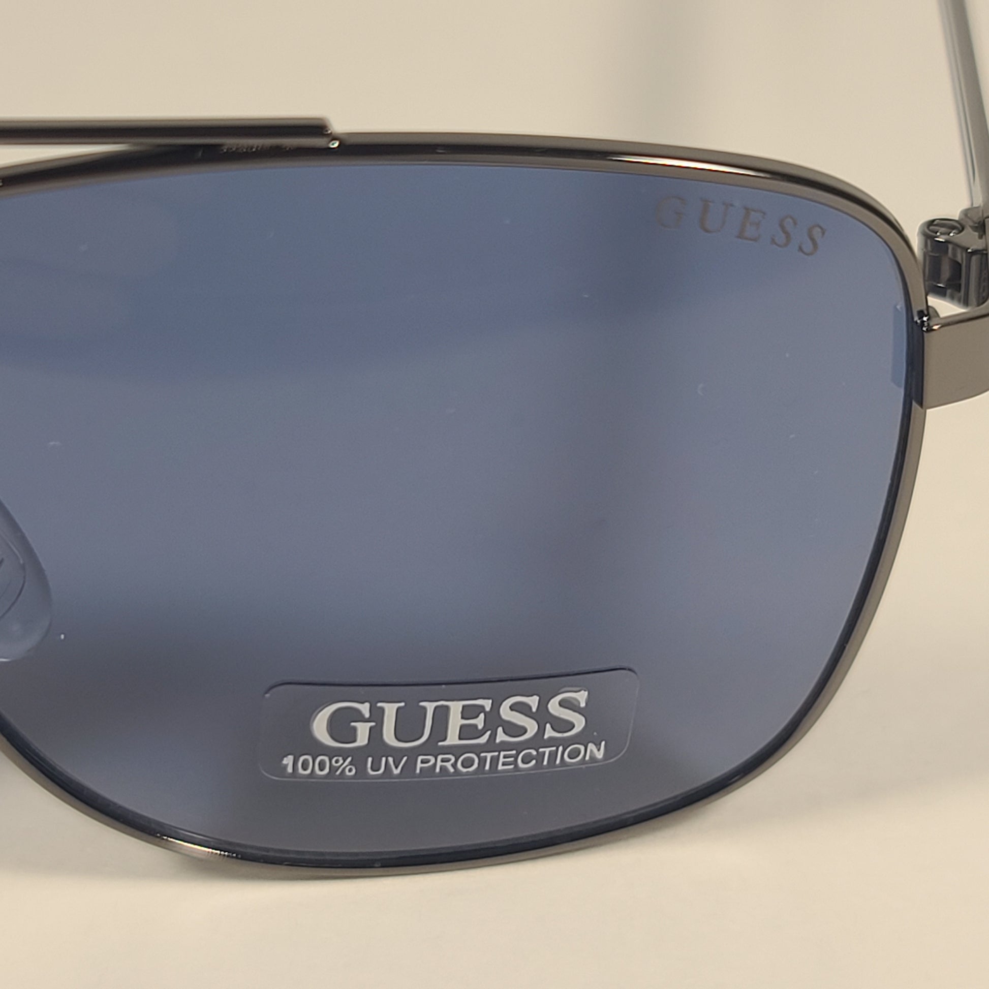 Guess Navigator Sunglasses Gunmetal Navy Blue Frame Blue Gray Lens GF0206 08V - Sunglasses