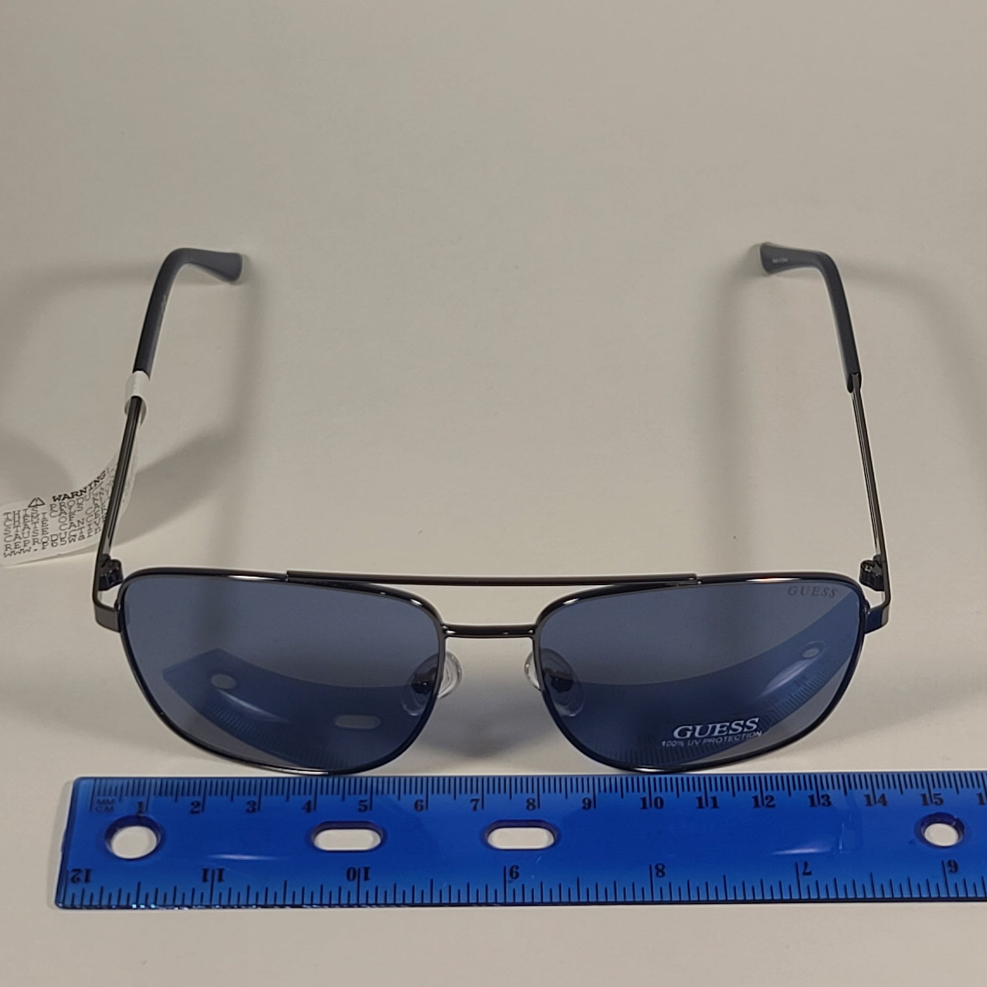 Guess Navigator Sunglasses Gunmetal Navy Blue Frame Blue Gray Lens GF0206 08V - Sunglasses