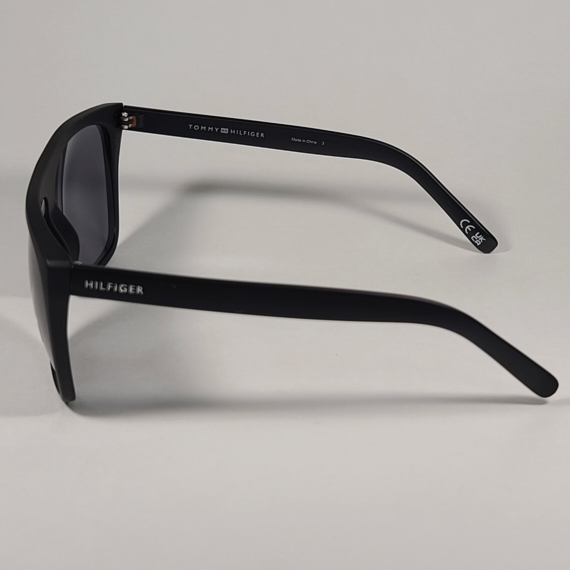 Authentic Tommy Hilfiger Mickey Square Sunglasses Matte Black Frame Gray Lens MICKEY MP OM599 - Sunglasses