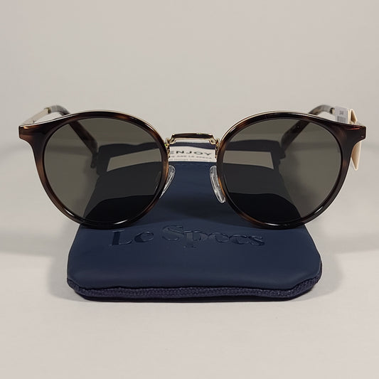 Le Specs Tornado Round Sunglasses Brown Tortoise Gold Frame Gray Green Lens LSP1902117 TORT - Sunglasses