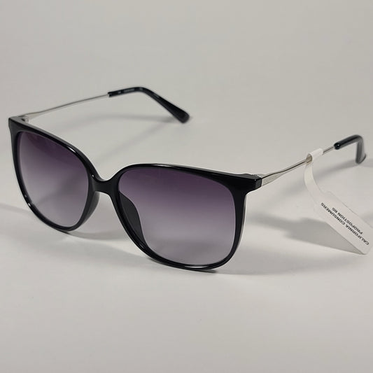 Calvin Klein CK20709S 001 Square Sunglasses Black And Silver Frame Gray Gradient Lens - Sunglasses