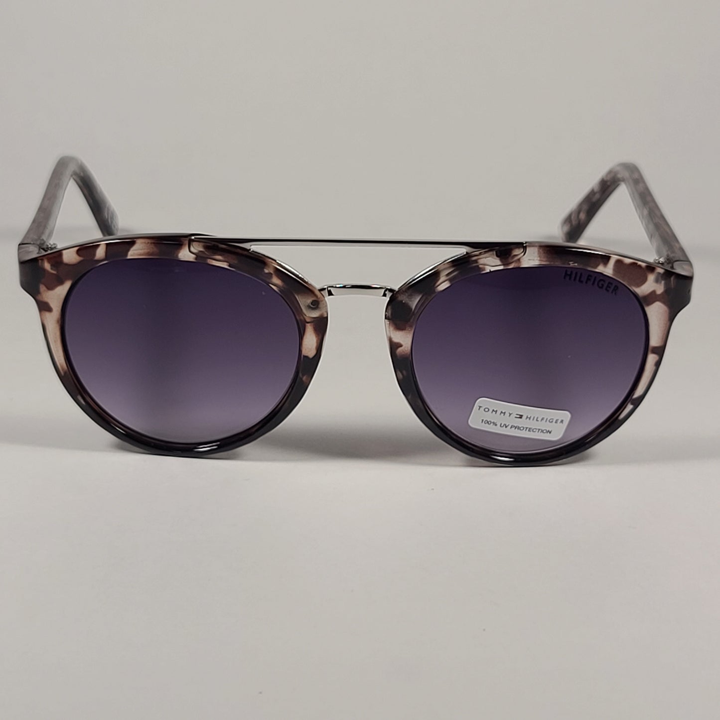 Tommy Hilfiger Kat Round Sunglasses Gray Tortoise Frame Smoke Gradient Lens KAT WP OL544 - Sunglasses