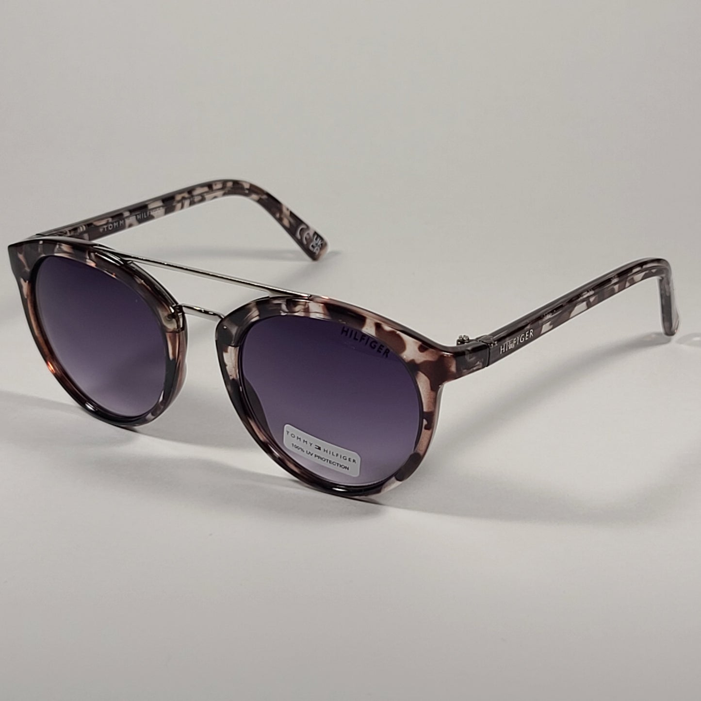 Tommy Hilfiger Kat Round Sunglasses Gray Tortoise Frame Smoke Gradient Lens KAT WP OL544 - Sunglasses