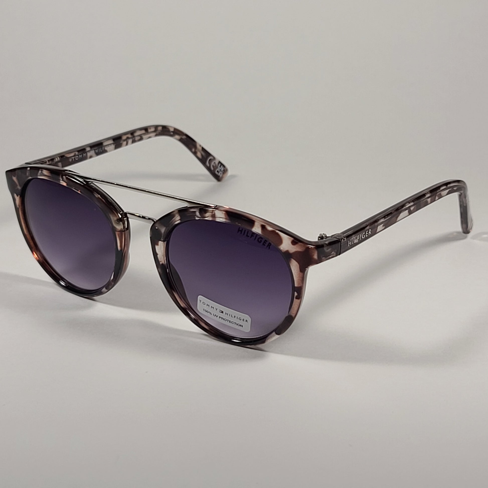 Tommy Hilfiger Kat Round Sunglasses Gray Tortoise Frame Smoke Gradient Lens KAT WP OL544 - Sunglasses