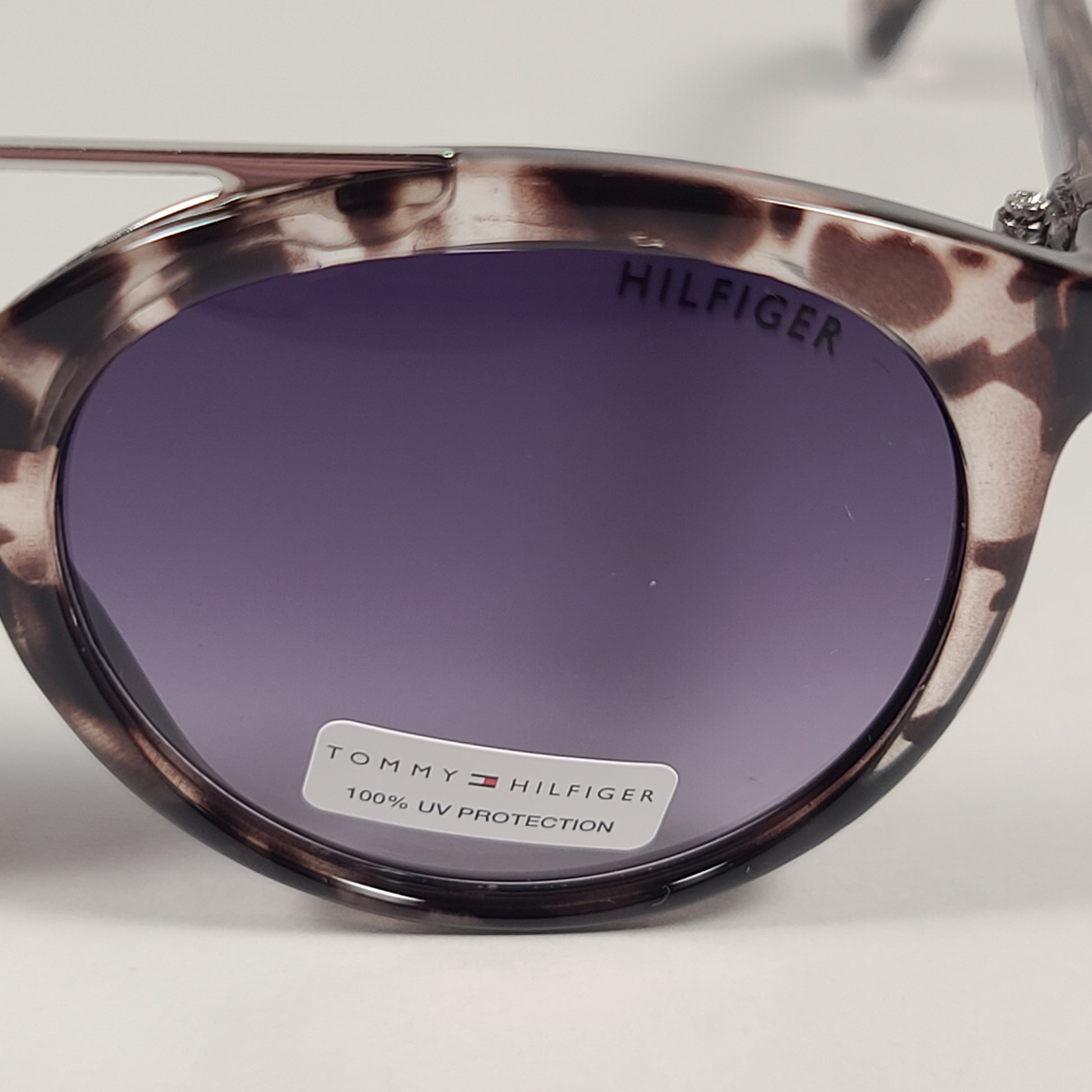 Tommy Hilfiger Kat Round Sunglasses Gray Tortoise Frame Smoke Gradient Lens KAT WP OL544 - Sunglasses