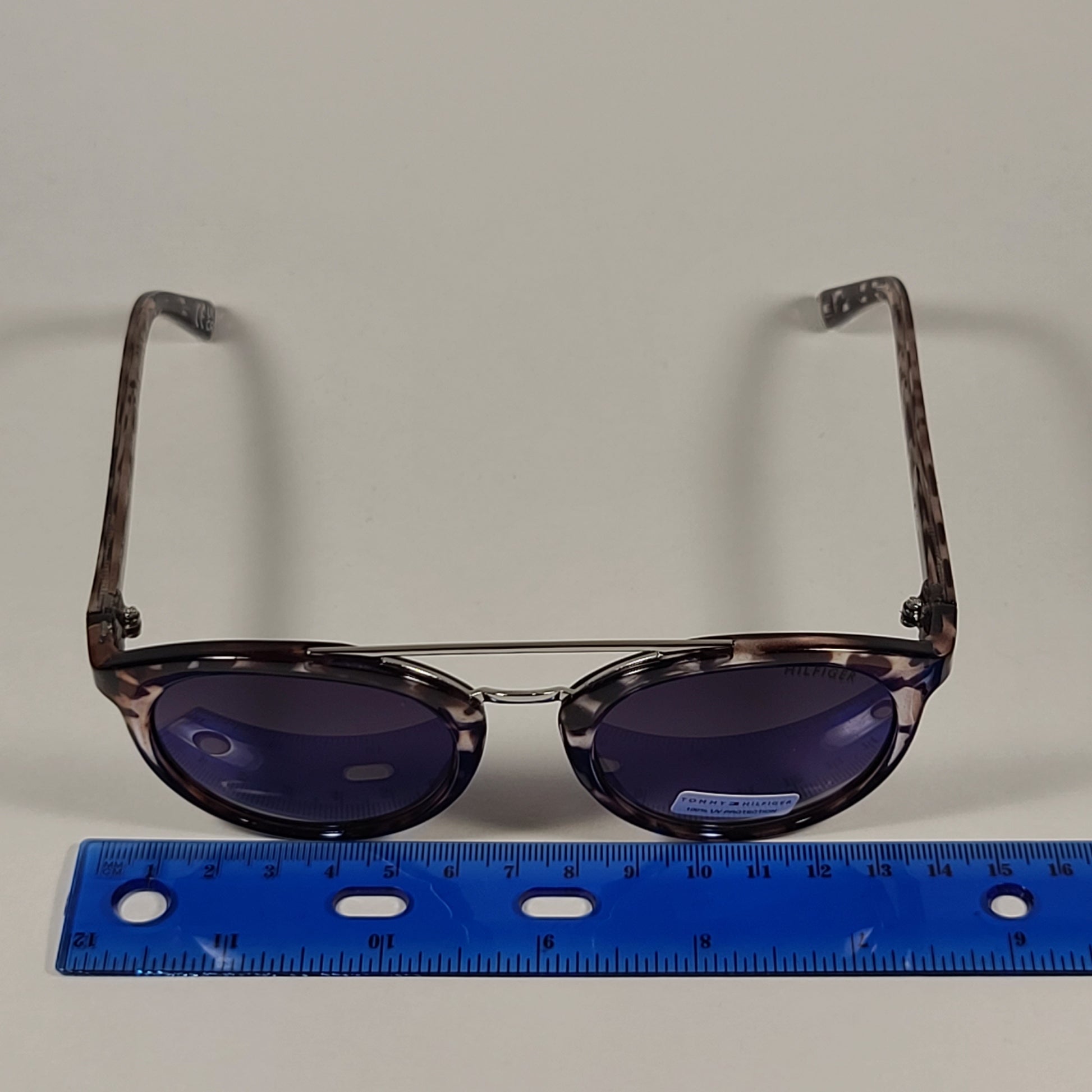 Tommy Hilfiger Kat Round Sunglasses Gray Tortoise Frame Smoke Gradient Lens KAT WP OL544 - Sunglasses