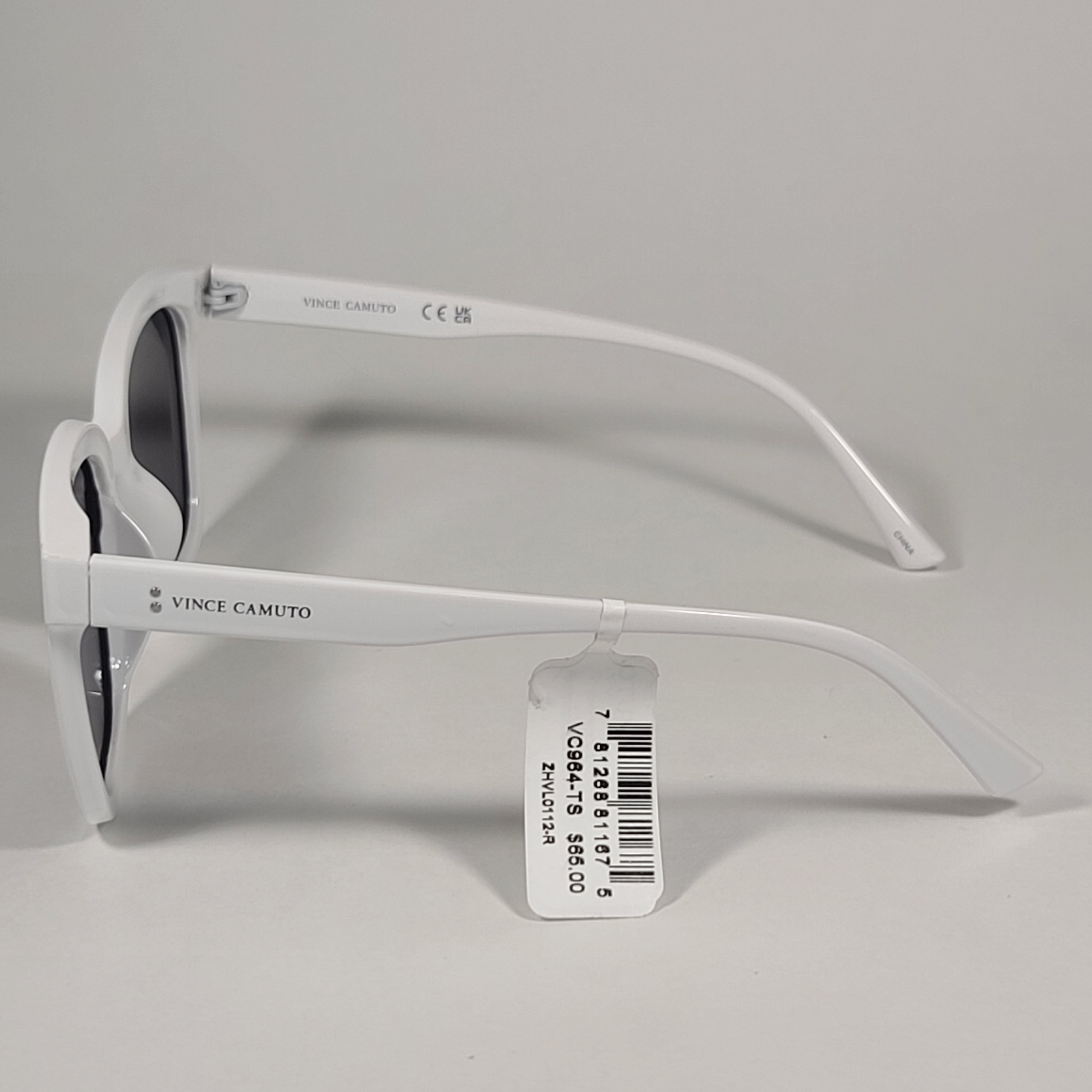 Vince Camuto VC965 WH Oversize Sunglasses Shiny White Frame Gray Tinte TheSunglassFashion