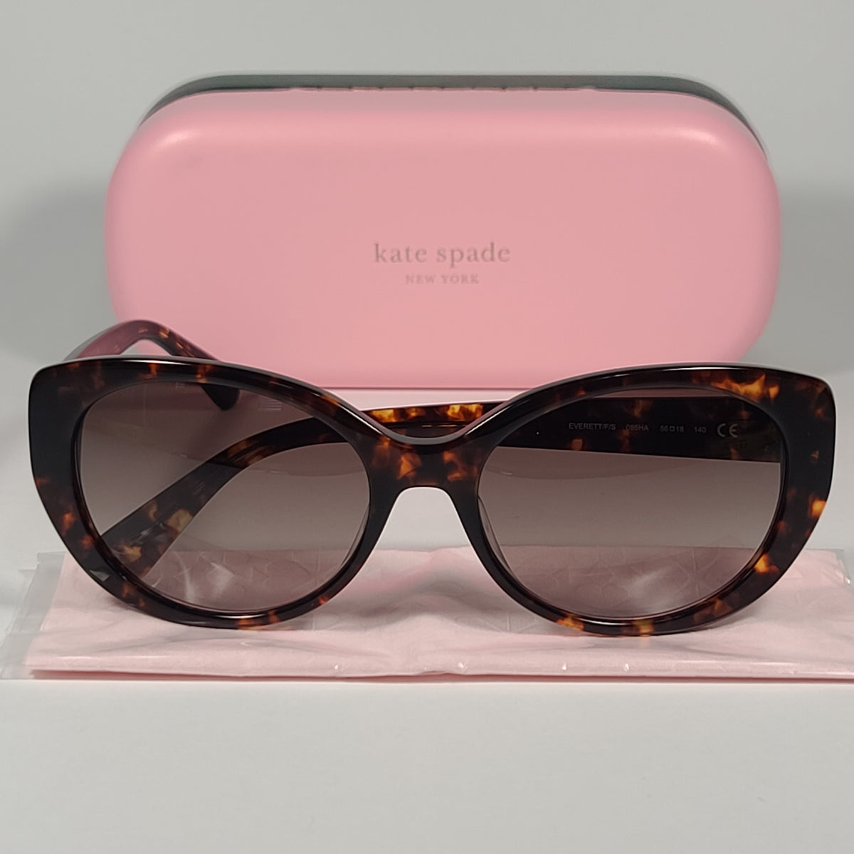 Kate Spade EVERETT 0086 Dark Havana / Brown Gradient Sunglasses Kate Spade Everett/F/S 086HA Cat Eye Sunglasses Dark Brown  main image 3