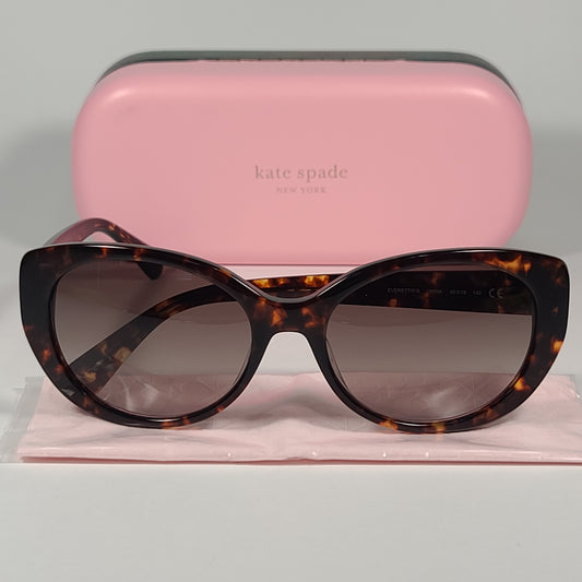 Kate Spade Everett/F/S 086HA Cat Eye Sunglasses Dark Brown Havana Frame Light Brown Gradient Lens - Sunglasses