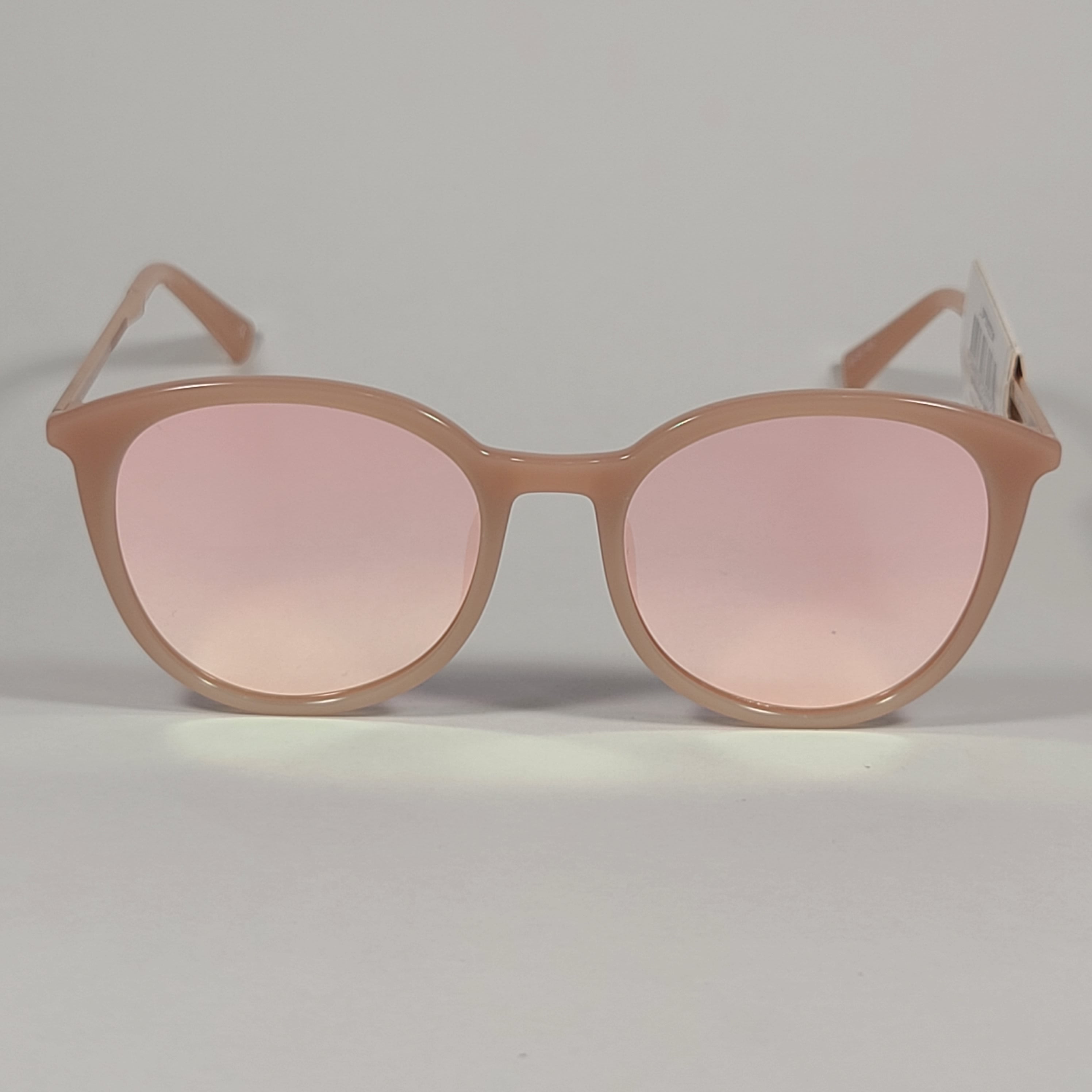 Le Specs Le Danzig Round Sunglasses Rose Gold Frame Pink Rose Mist Mir TheSunglassFashion