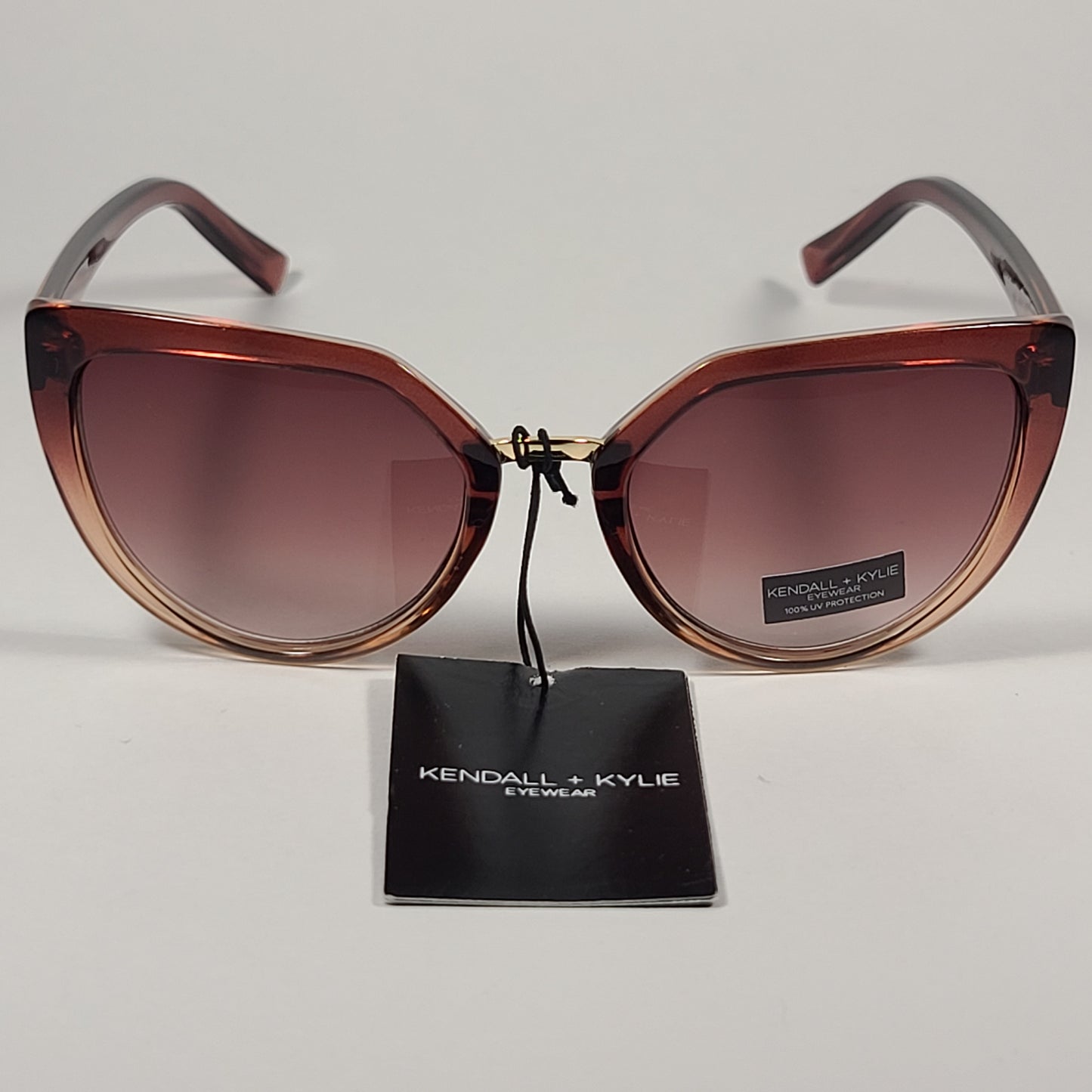 Kendall + Kylie Lynn KK5119CE 211 Cat Eye Sunglasses Brown Crystal Frame Brown Gradient Lens - Sunglasses