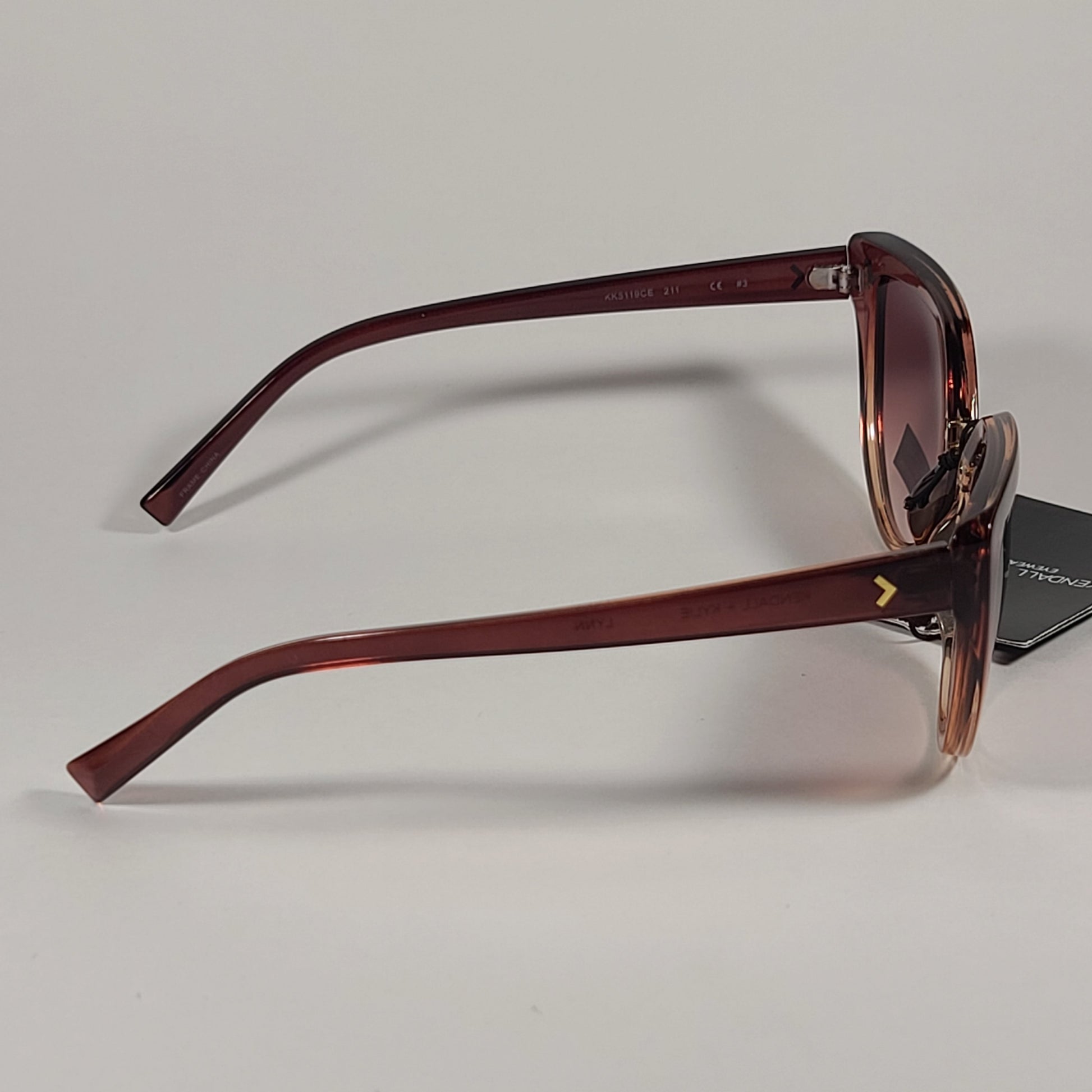 Kendall + Kylie Lynn KK5119CE 211 Cat Eye Sunglasses Brown Crystal Frame Brown Gradient Lens - Sunglasses
