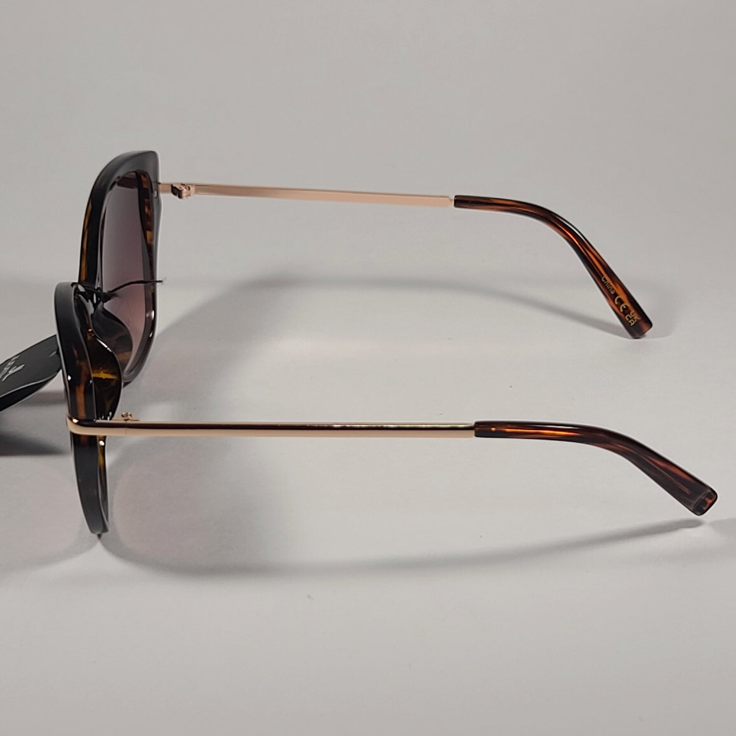 JL By Judith Leiber Bella Cat Eye Sunglasses Brown Gold Brown Gradient Lens - Sunglasses