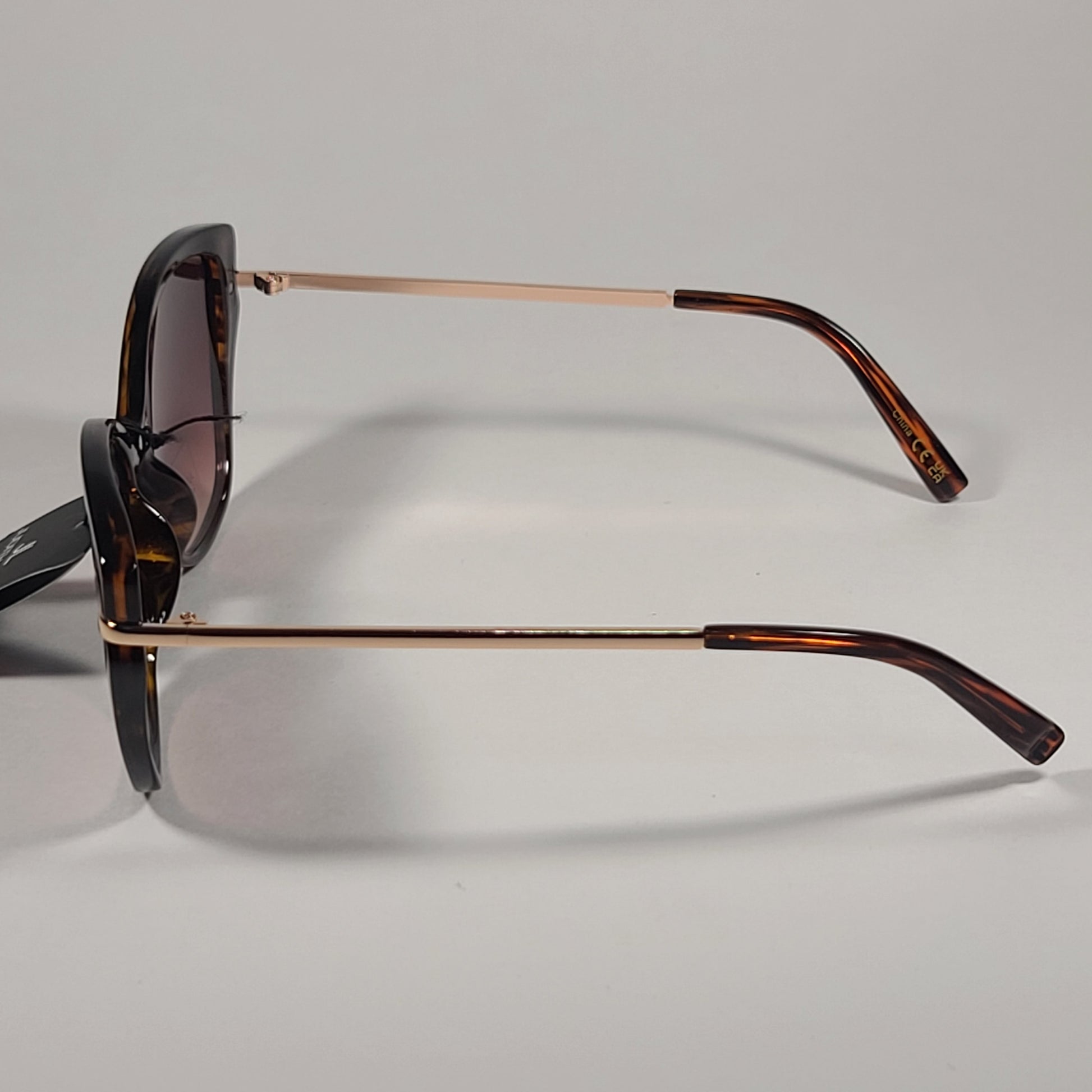 JL By Judith Leiber Bella Cat Eye Sunglasses Brown Gold Brown Gradient Lens - Sunglasses