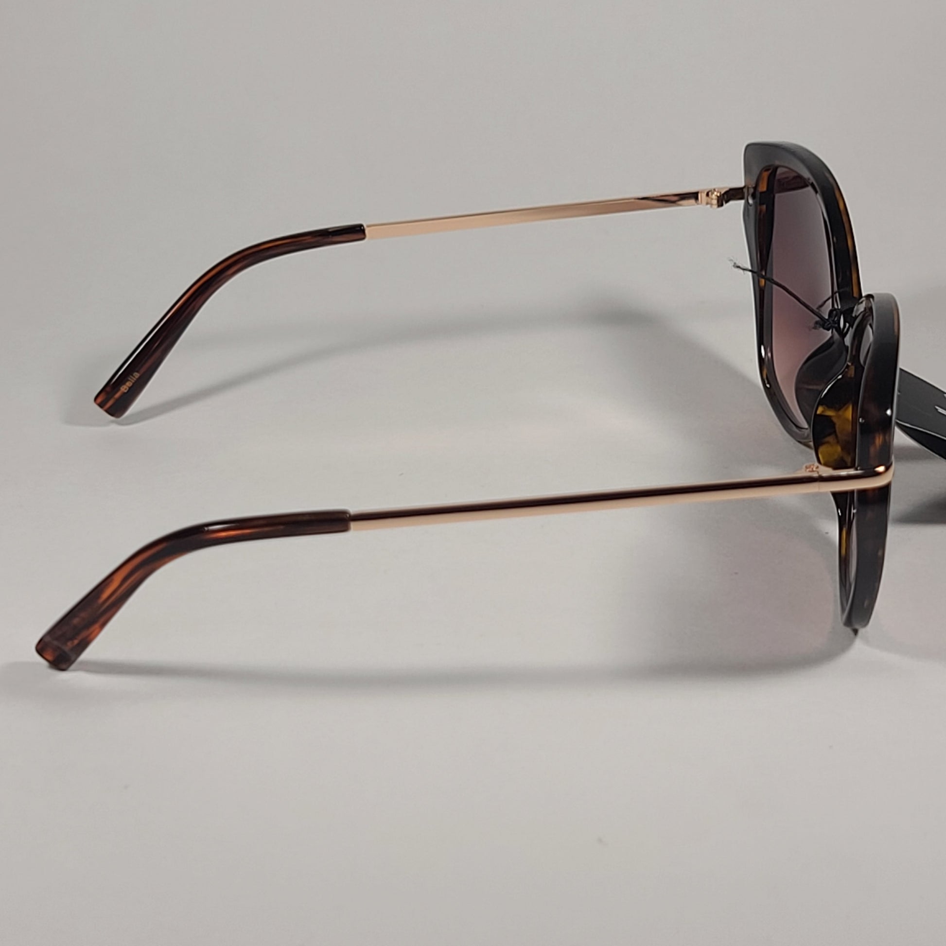 JL By Judith Leiber Bella Cat Eye Sunglasses Brown Gold Brown Gradient Lens - Sunglasses