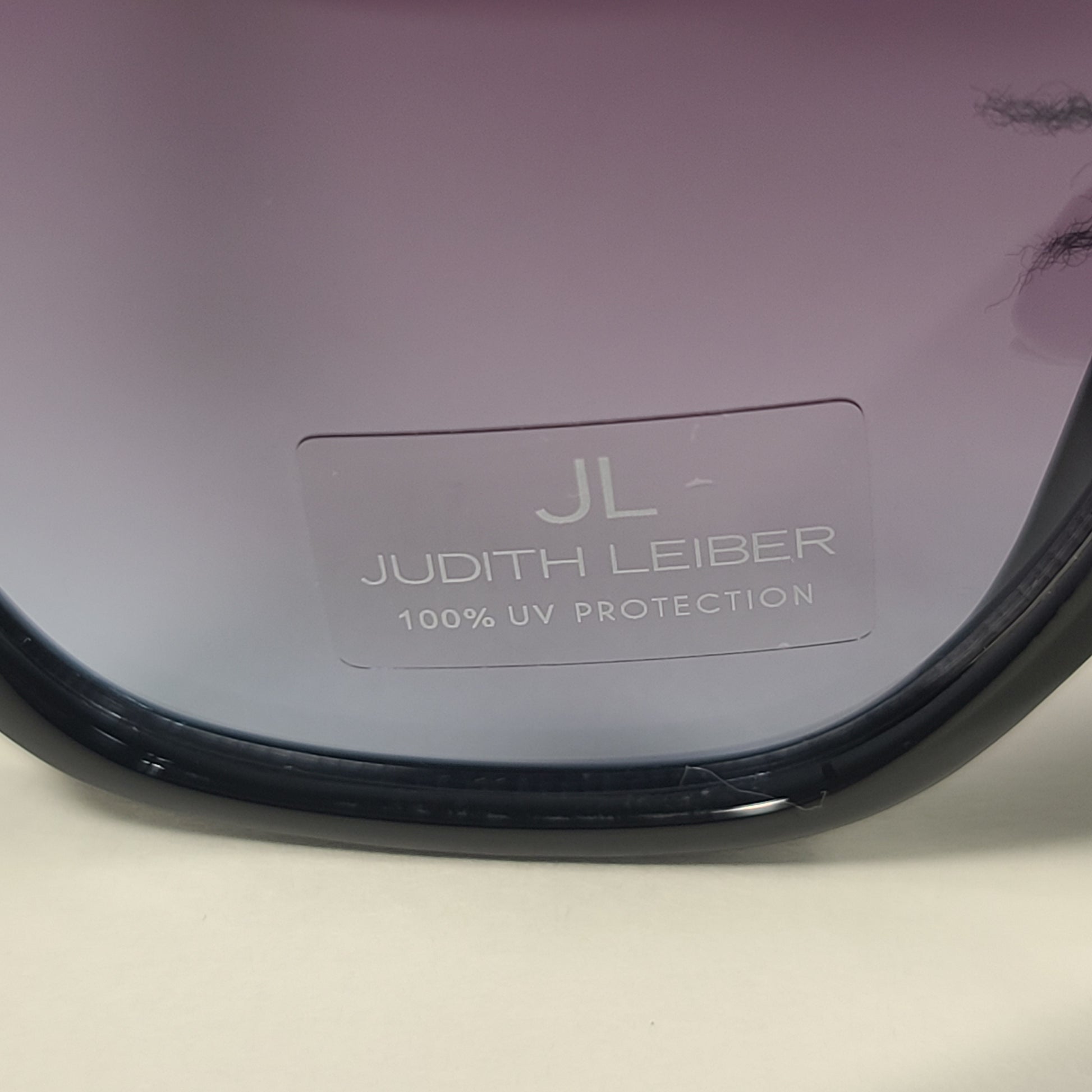 JL By Judith Leiber Veronica Cat Eye Sunglasses Black Silver Blue Smoke Gradient Lens - Sunglasses
