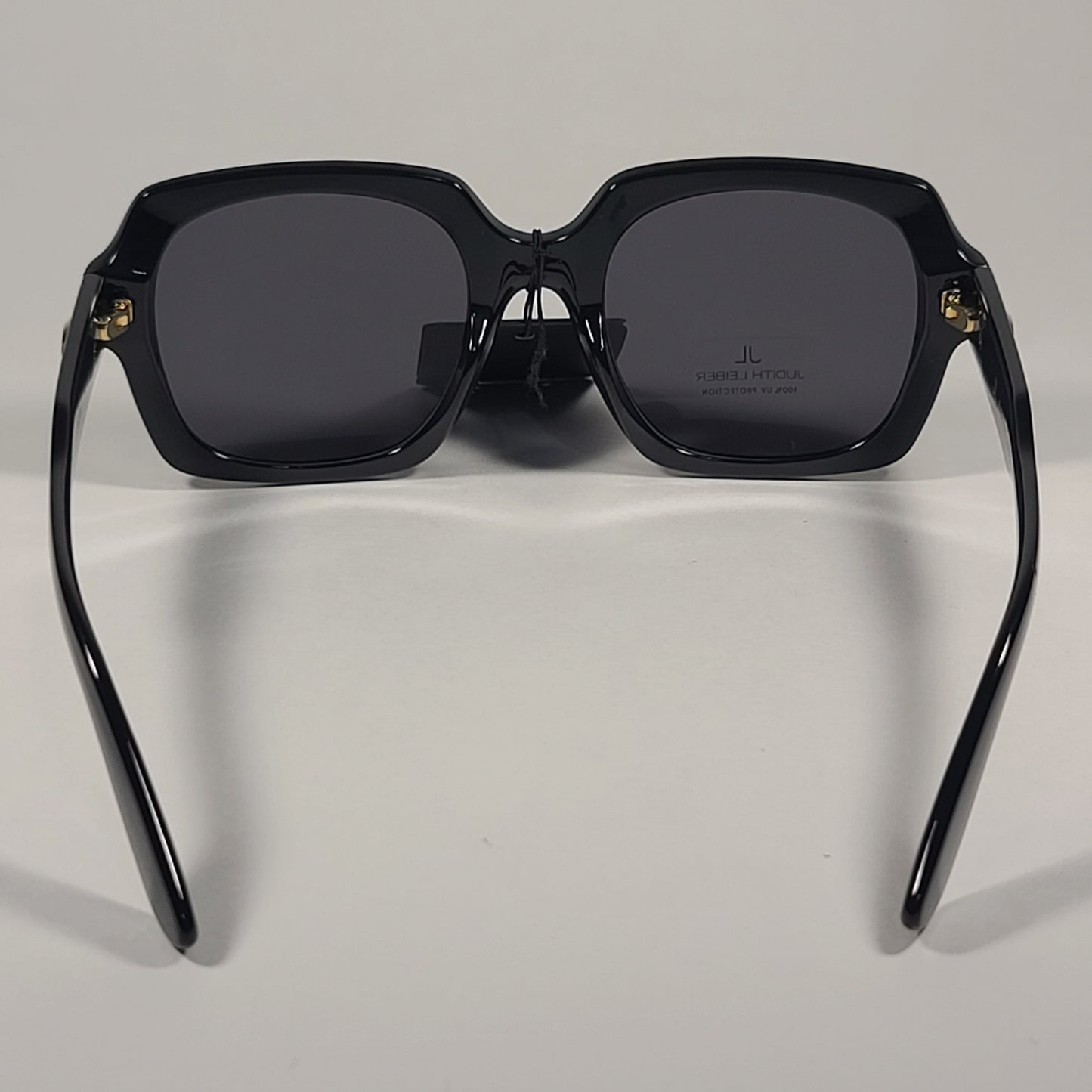 JL By Judith Leiber Dahlia Square Sunglasses Black Frame Gray Tinted Lens - Sunglasses