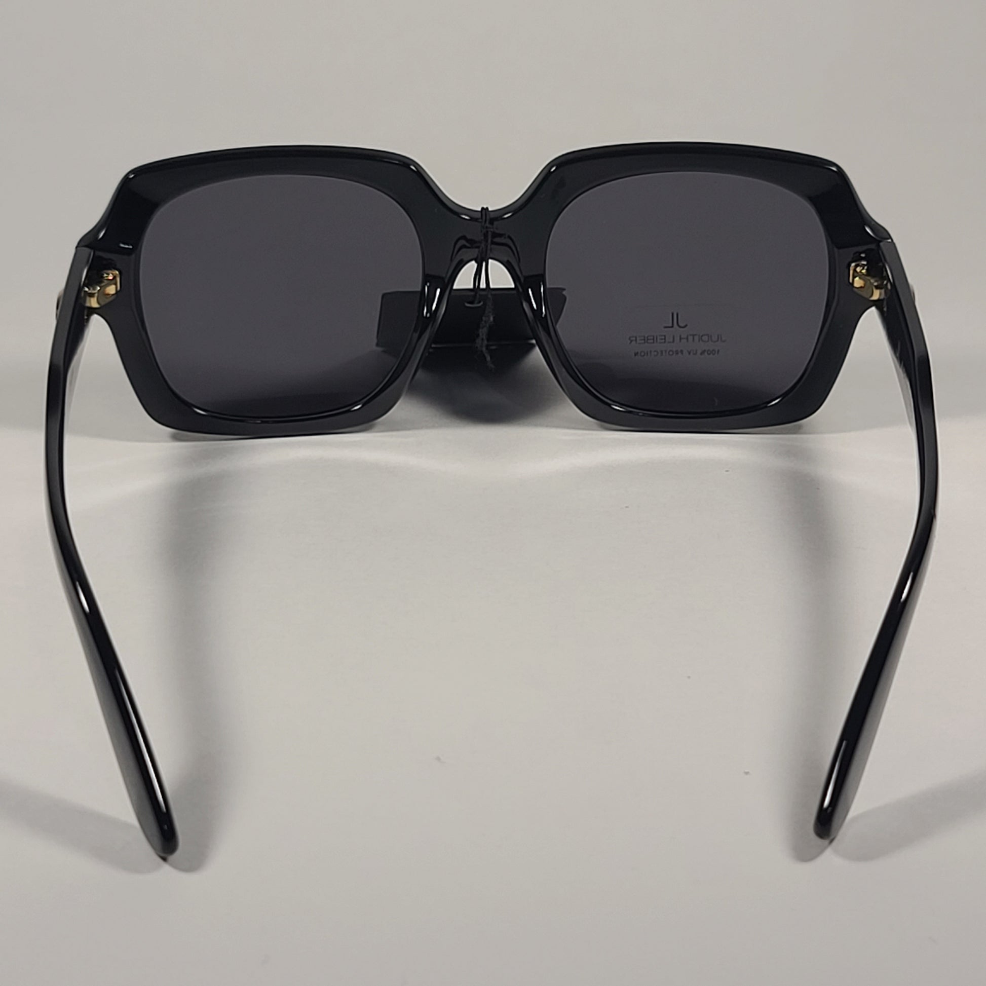 JL By Judith Leiber Dahlia Square Sunglasses Black Frame Gray Tinted Lens - Sunglasses