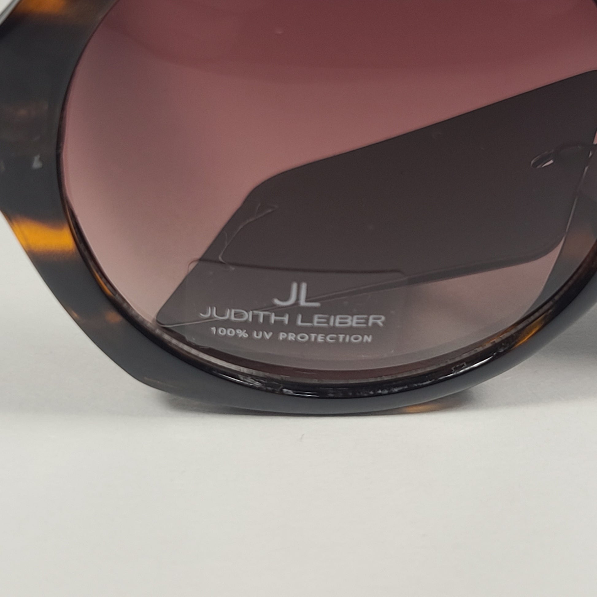 JL By Judith Leiber Fushia Octogon Sunglasses Brown Wood Pattern Brown Gradient Lens - Sunglasses