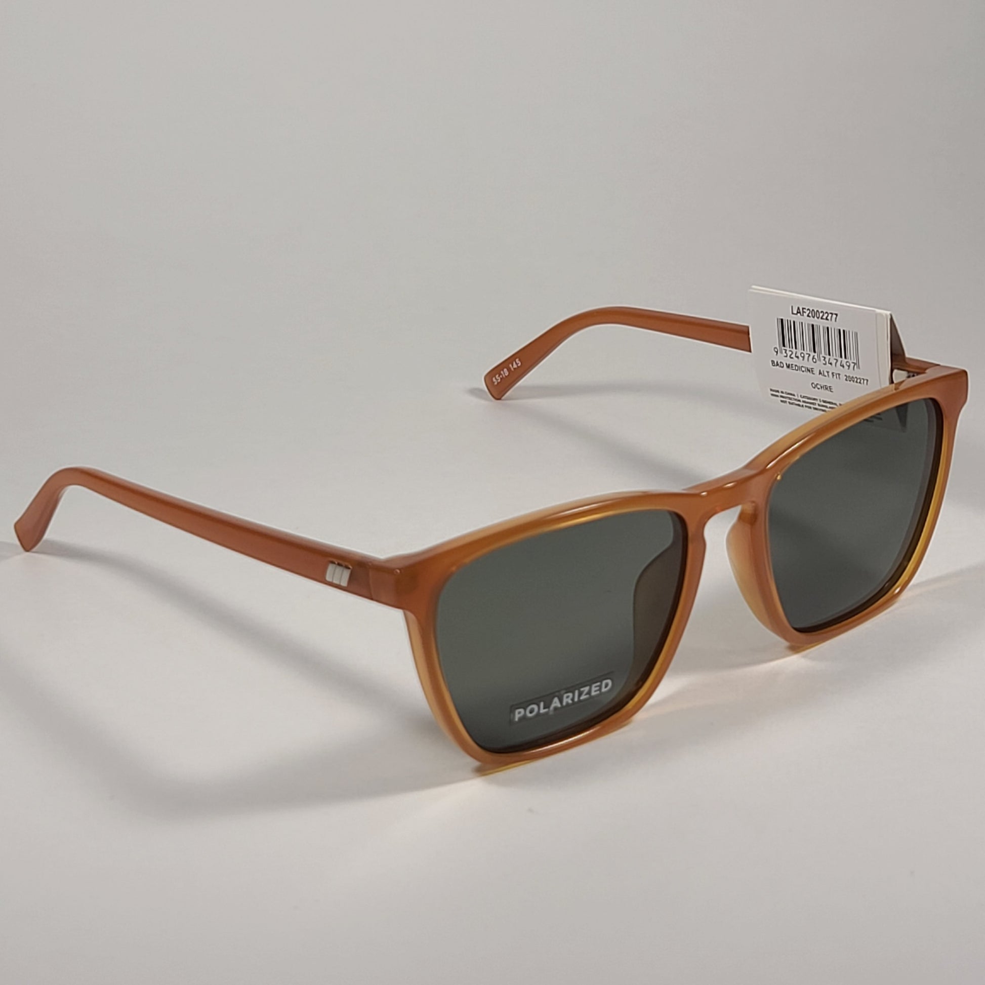 Le Specs Bad Medicine Polarized Keyhole Sunglasses Ochre Frame Green Lens Alt Fit LAF2002277 - Sunglasses