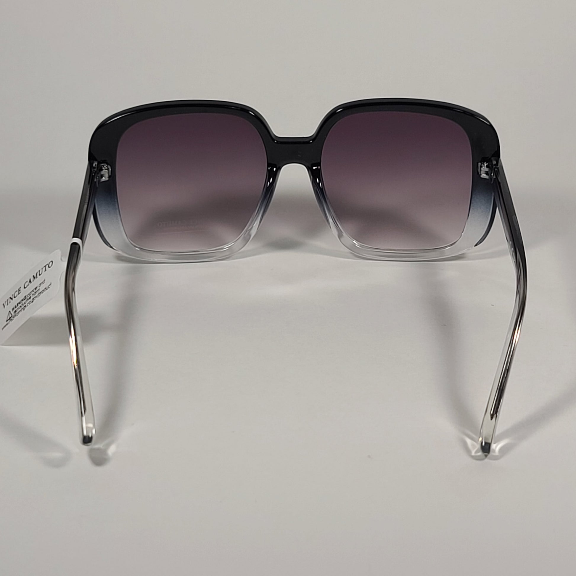 Vince Camuto Oversize Square Sunglasses Black Clear Frame Gray Gradient Lens VC1011 OXCL - Sunglasses