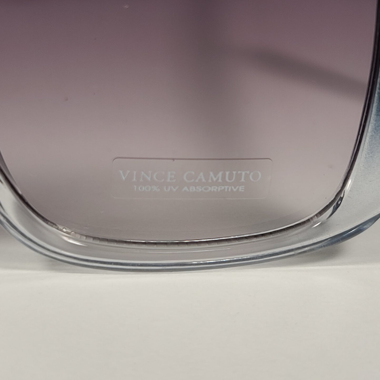 Vince Camuto Oversize Square Sunglasses Black Clear Frame Gray Gradient Lens VC1011 OXCL - Sunglasses