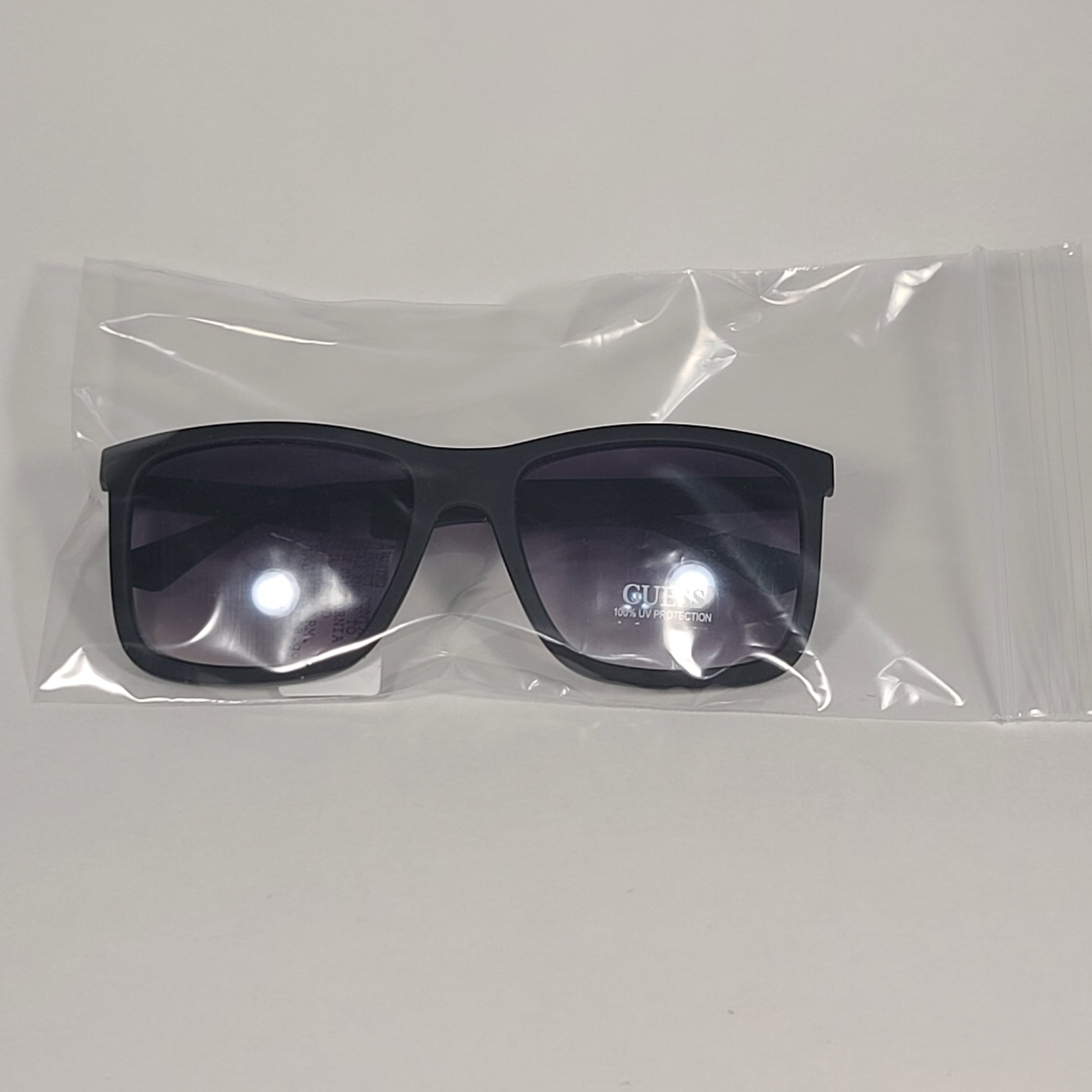 Guess GF0171 02B Rectangular Sunglasses Gunmetal Matte Black Smoke Gradient Lens - Sunglasses