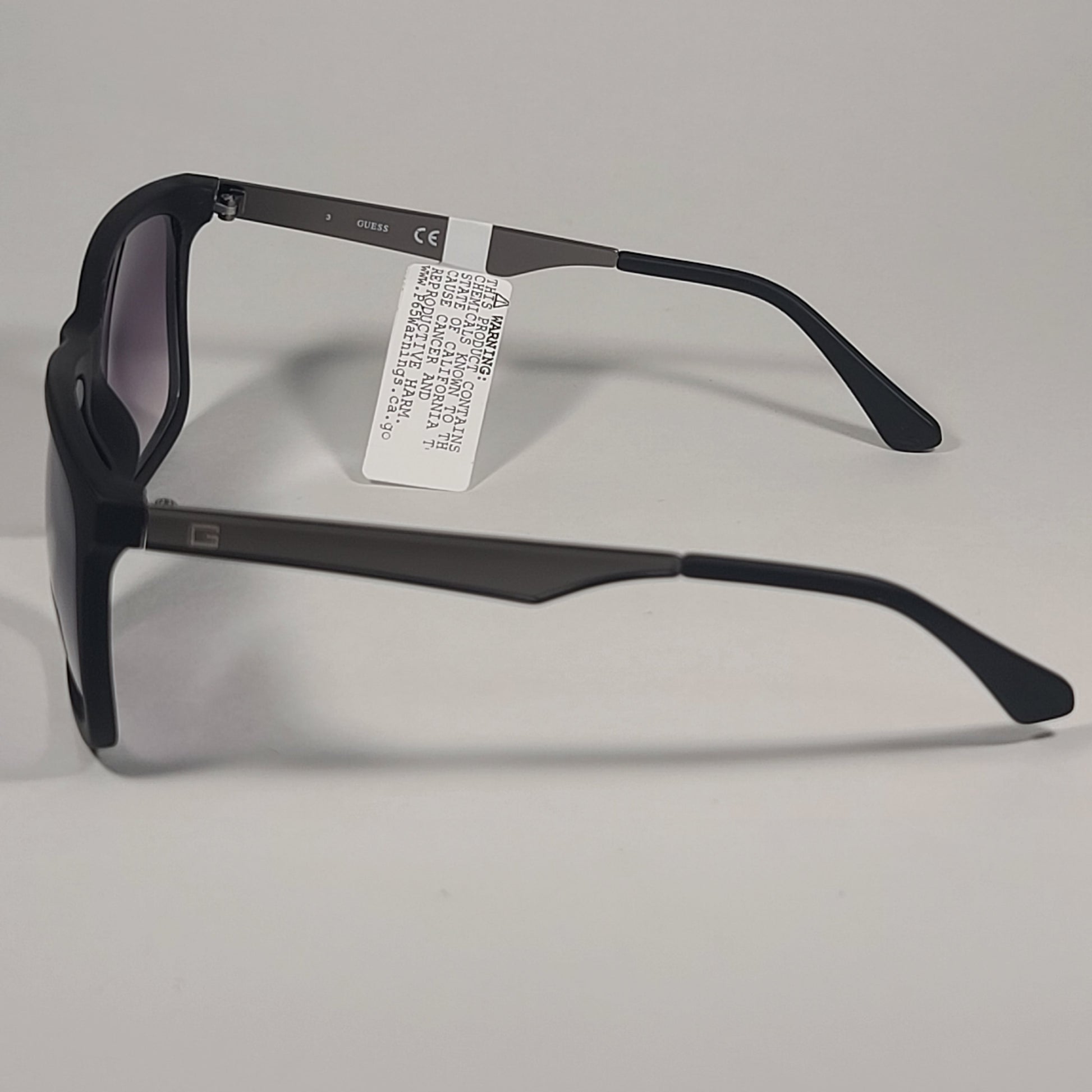 Guess GF0171 02B Rectangular Sunglasses Gunmetal Matte Black Smoke Gradient Lens - Sunglasses