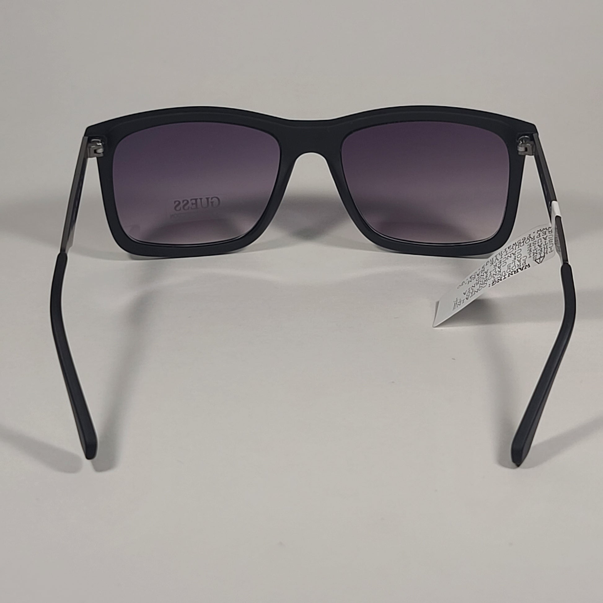 Guess GF0171 02B Rectangular Sunglasses Gunmetal Matte Black Smoke Gradient Lens - Sunglasses