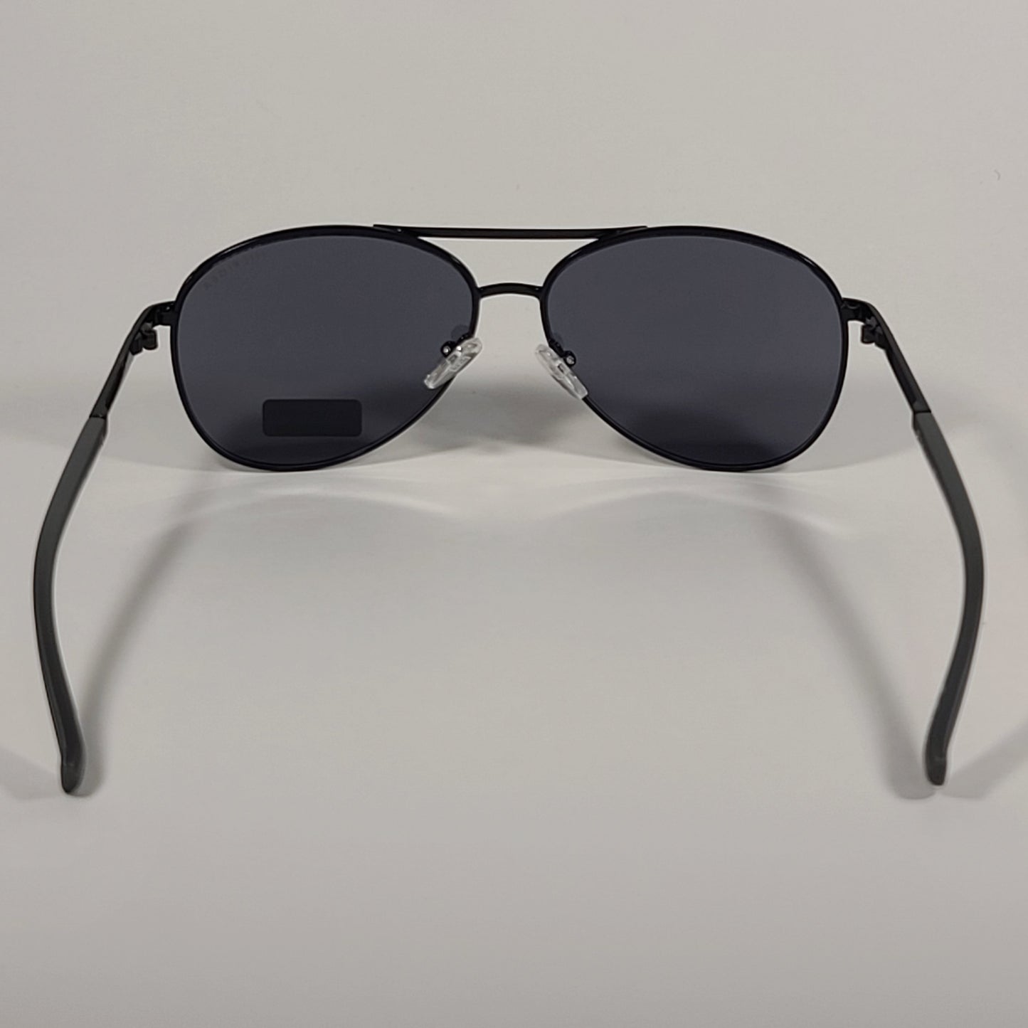 Tommy Hilfiger Bae Aviator Sunglasses Shiny Black Metal Frame Gray Lens BAE MM OM195 - Sunglasses