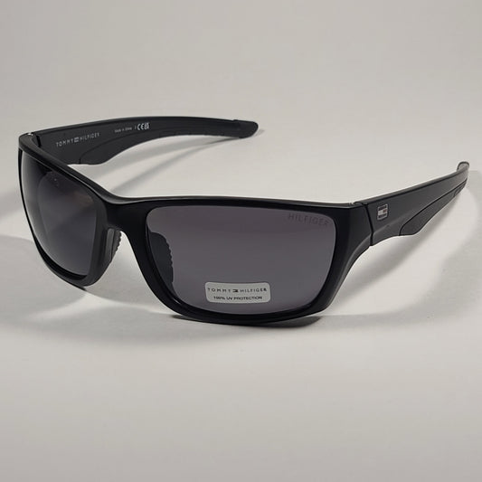 Tommy Hilfiger JEFFREY MP OM585 Sport Sunglasses Matte Black Frame Gray Lenses - Sunglasses