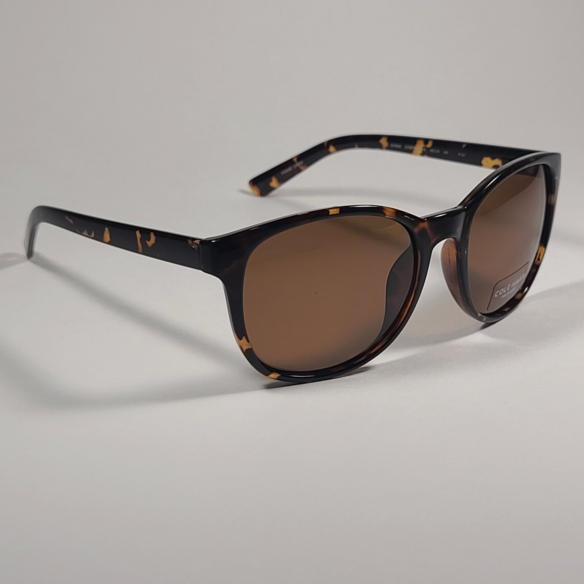 Cole Haan CH9024 215 TORTOISE Soft Round Polarized Sunglasses Brown Tortoise Frame Brown Lens - Sunglasses