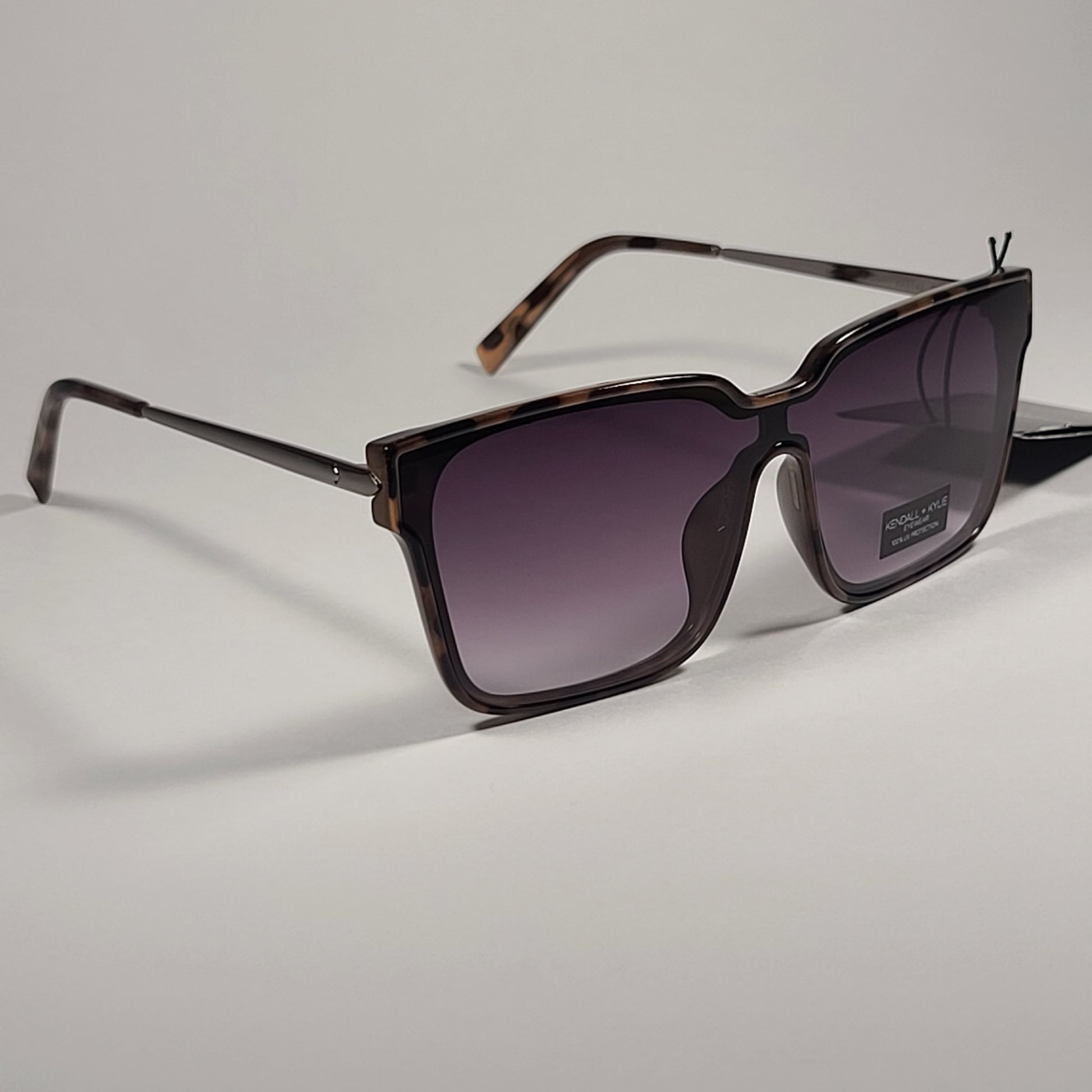 Kendall + Kylie Lux KK5142 036 Shield Sunglasses Milky Demi Frame Smoke Gradient Lens - Sunglasses