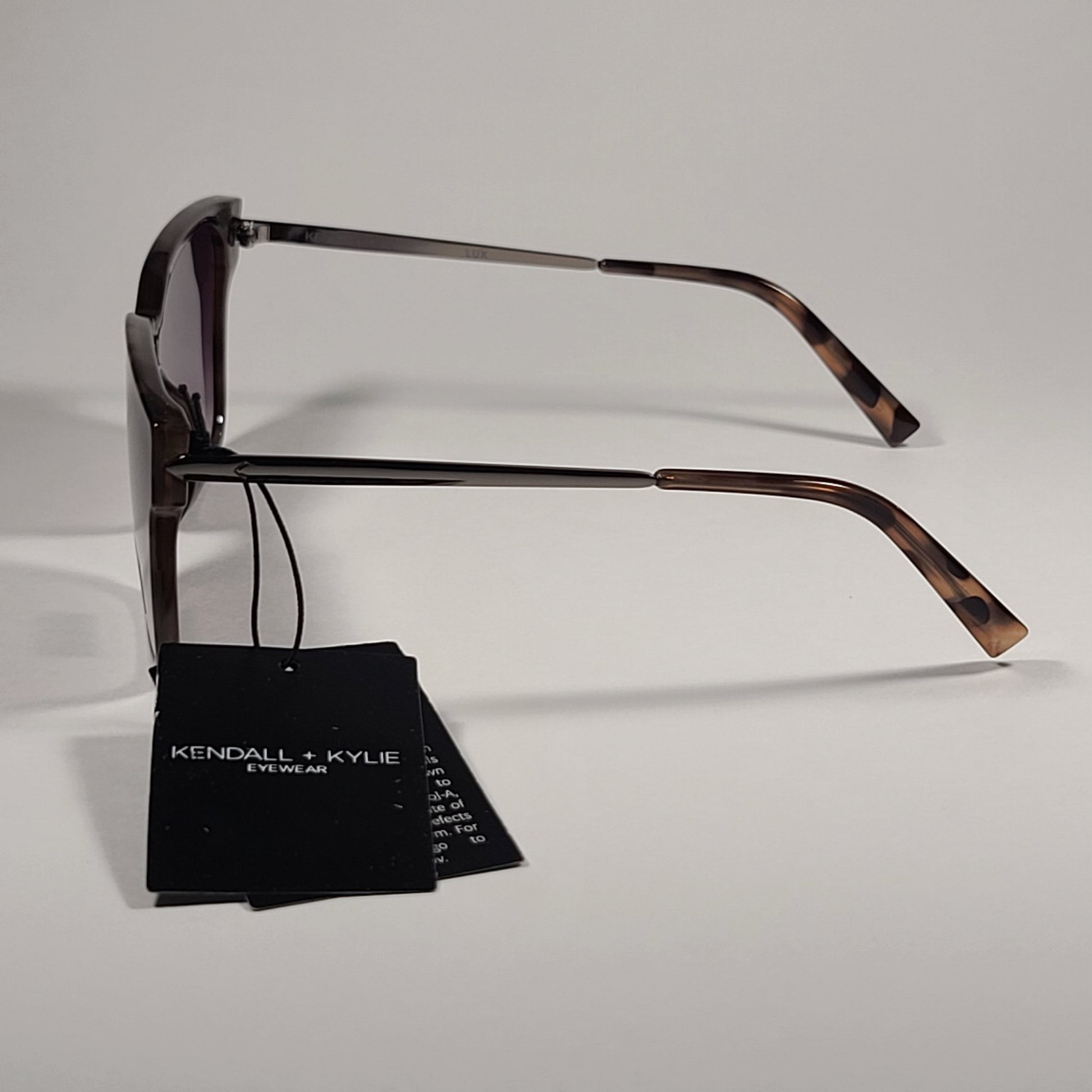 Kendall + Kylie Lux KK5142 036 Shield Sunglasses Milky Demi Frame Smoke Gradient Lens - Sunglasses
