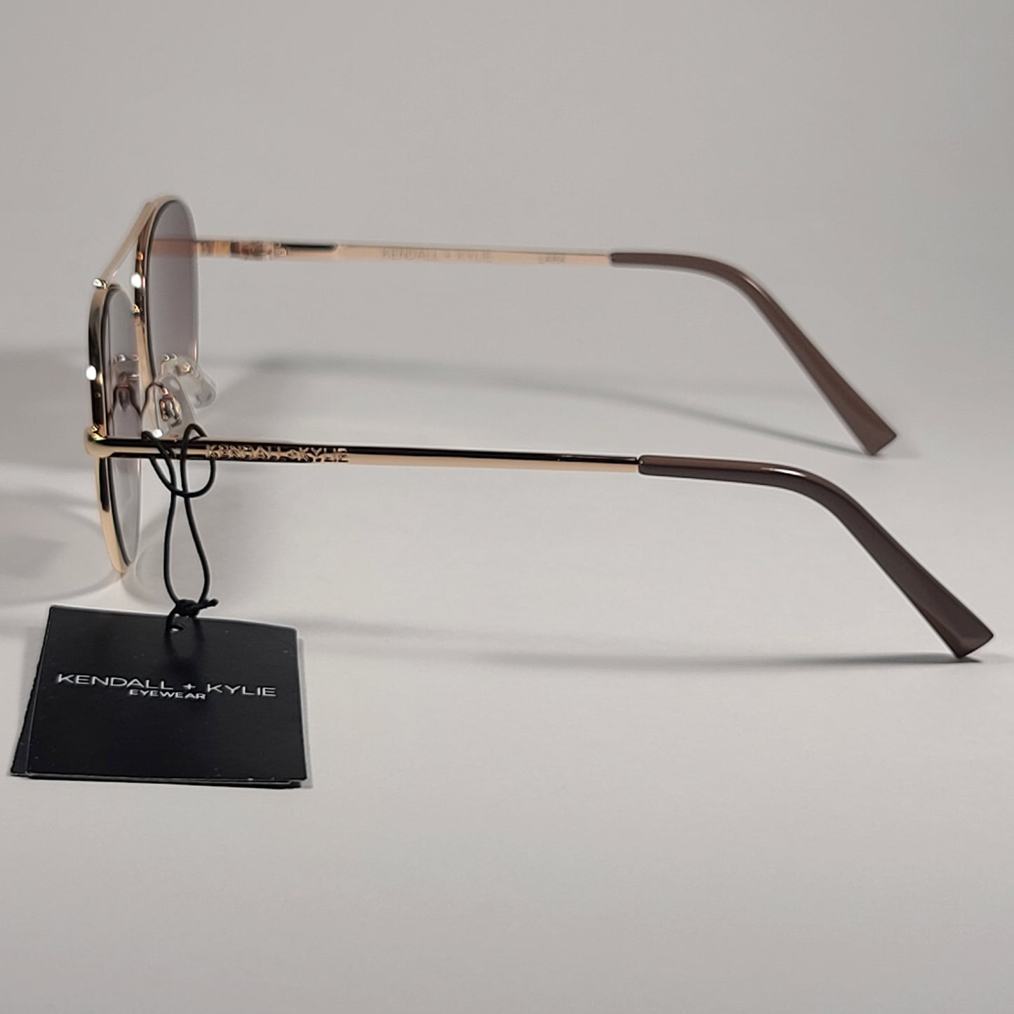 Kendall + Kylie Lara KK4079CE 743 Aviator Sunglasses Gold Nude Frame Brown Gradient Lens - Sunglasses
