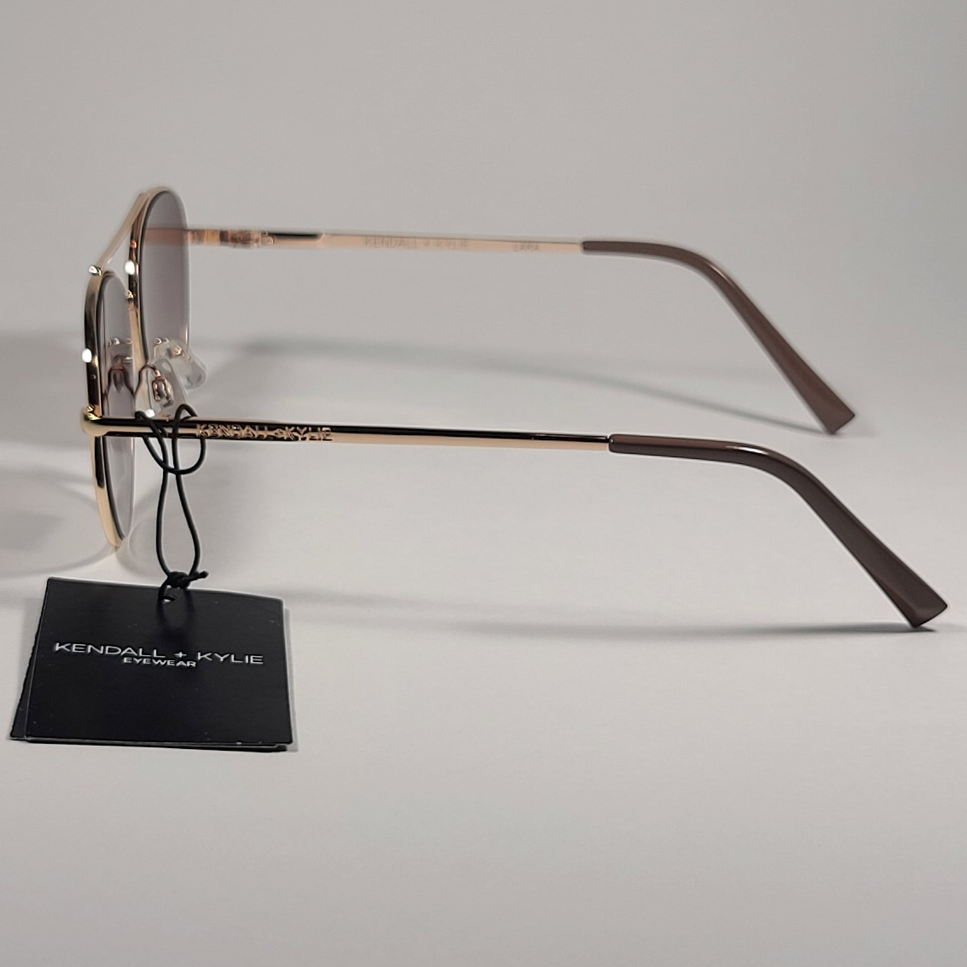 Kendall + Kylie Lara KK4079CE 743 Aviator Sunglasses Gold Nude Frame Brown Gradient Lens - Sunglasses