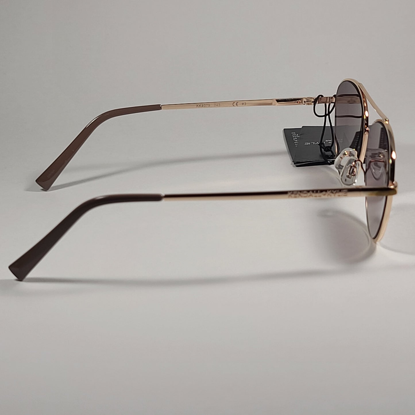 Kendall + Kylie Lara KK4079CE 743 Aviator Sunglasses Gold Nude Frame Brown Gradient Lens - Sunglasses