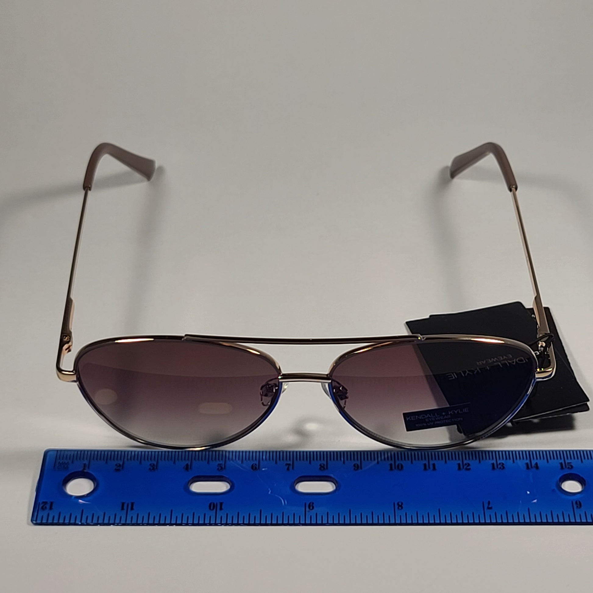 Kendall + Kylie Lara KK4079CE 743 Aviator Sunglasses Gold Nude Frame Brown Gradient Lens - Sunglasses