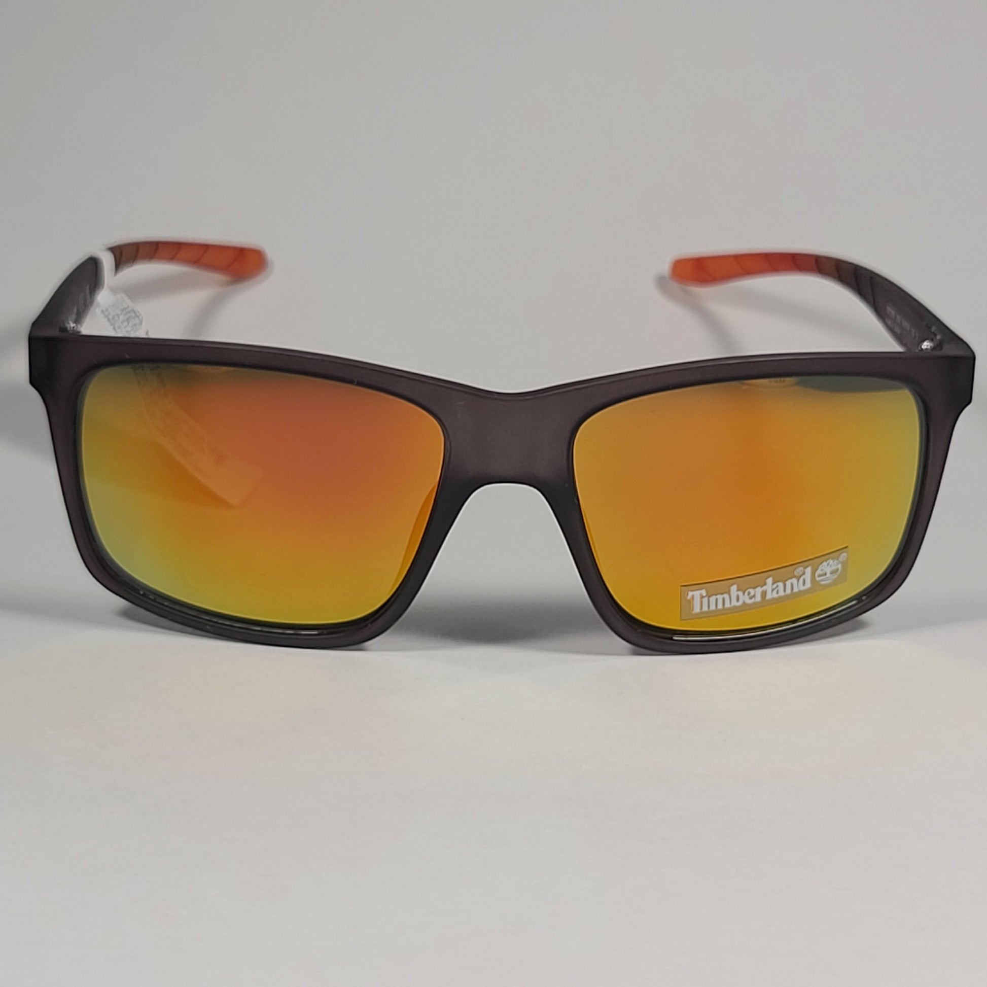 Timberland TB7255 20U Rectangle Sport Sunglasses Matte Gray Orange Mirror Lens - Sunglasses