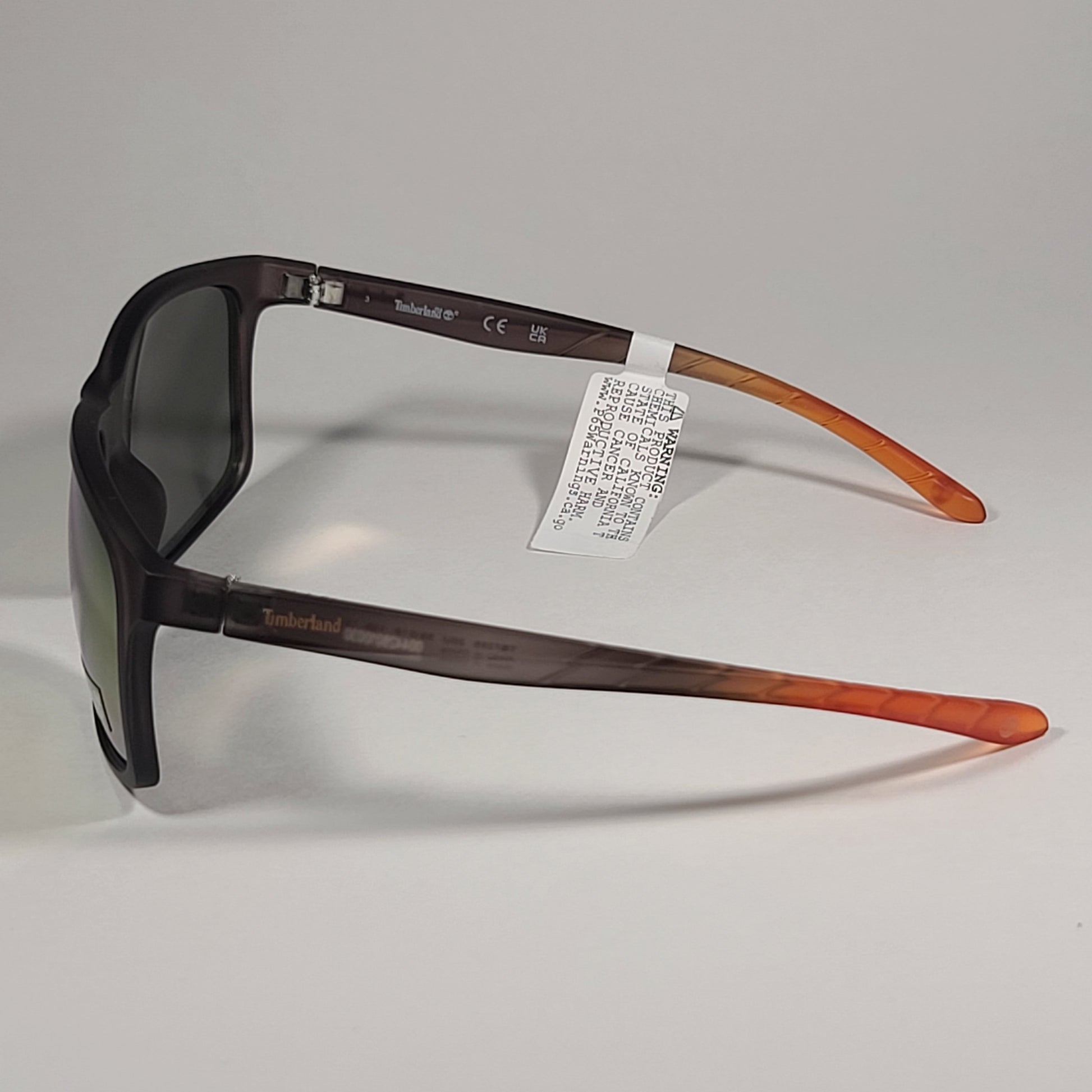 Timberland TB7255 20U Rectangle Sport Sunglasses Matte Gray Orange Mirror Lens - Sunglasses