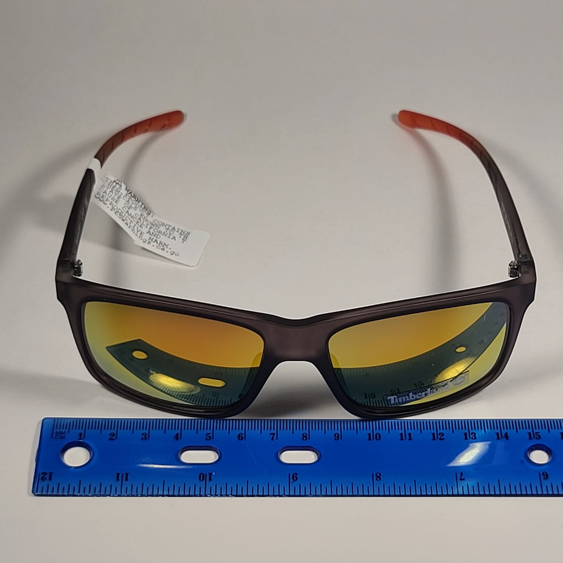 Timberland TB7255 20U Rectangle Sport Sunglasses Matte Gray Orange Mirror Lens - Sunglasses